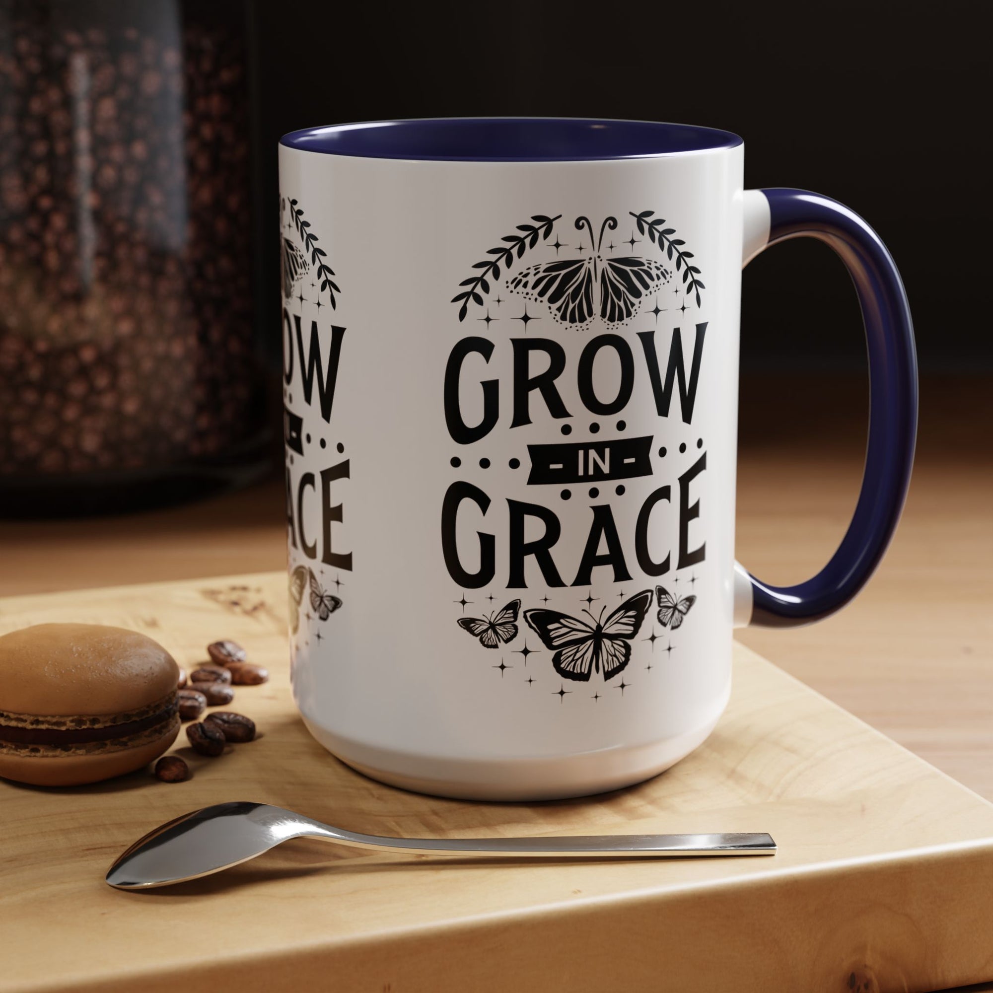 Grow in Grace Accent Coffee Mug - Inspirational Design
