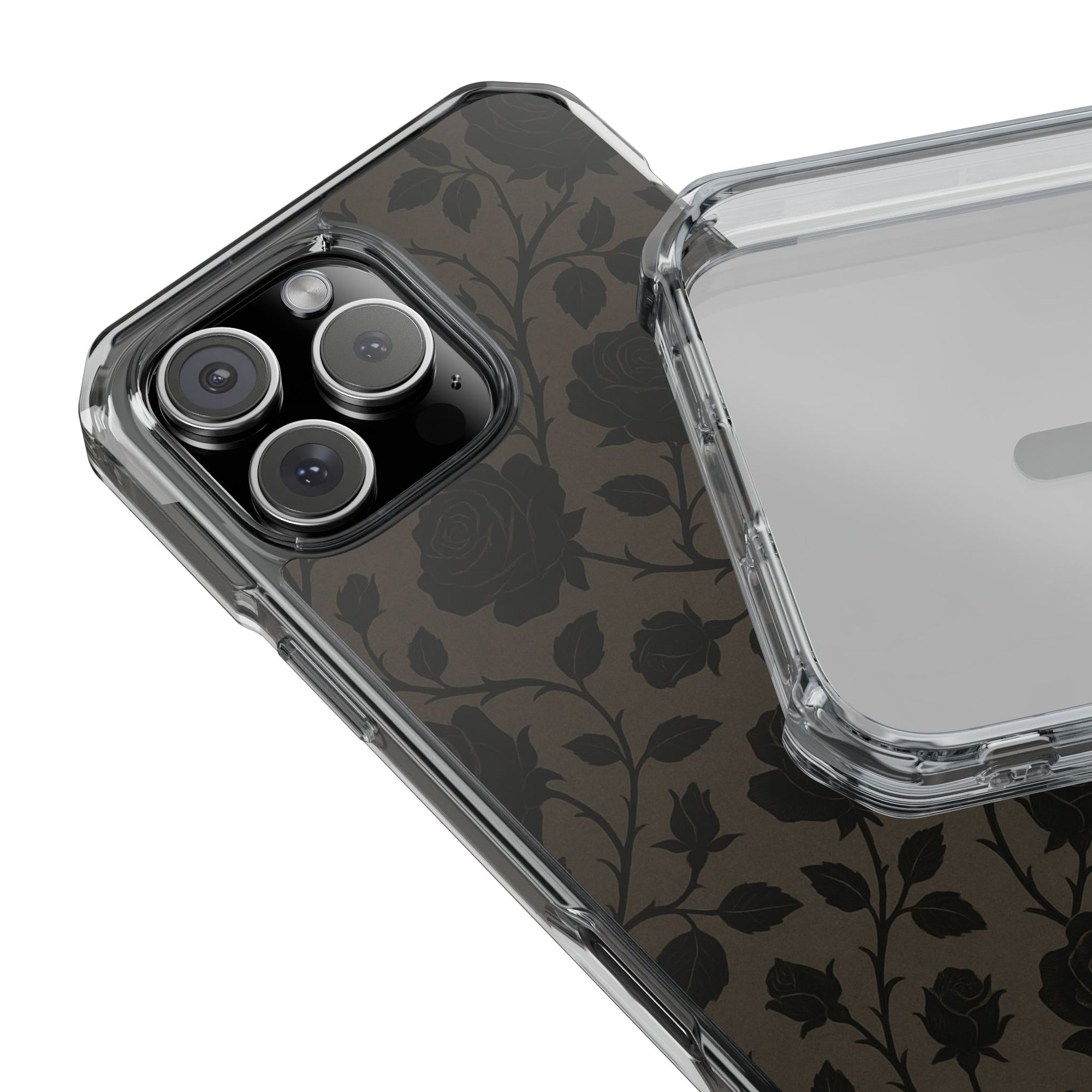Floral Phone Case - Elegant Rose Design, Magnetic Clear Impact Case for iPhone, Stylish Phone Cover, Gifts for Her, Floral Lover