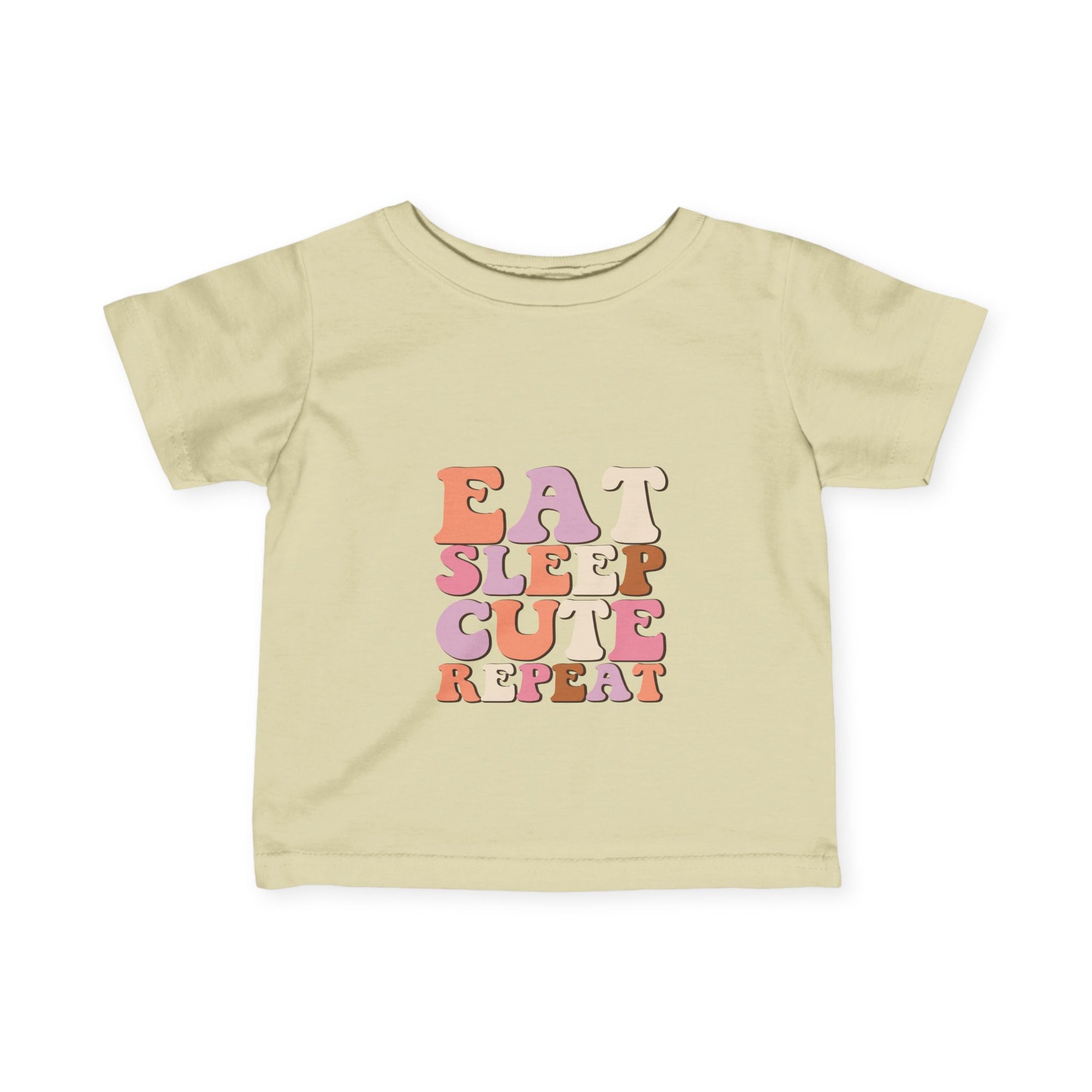 Cute Infant T-Shirt - 'Eat Sleep Cute Repeat' with Colorful Number 1 Design