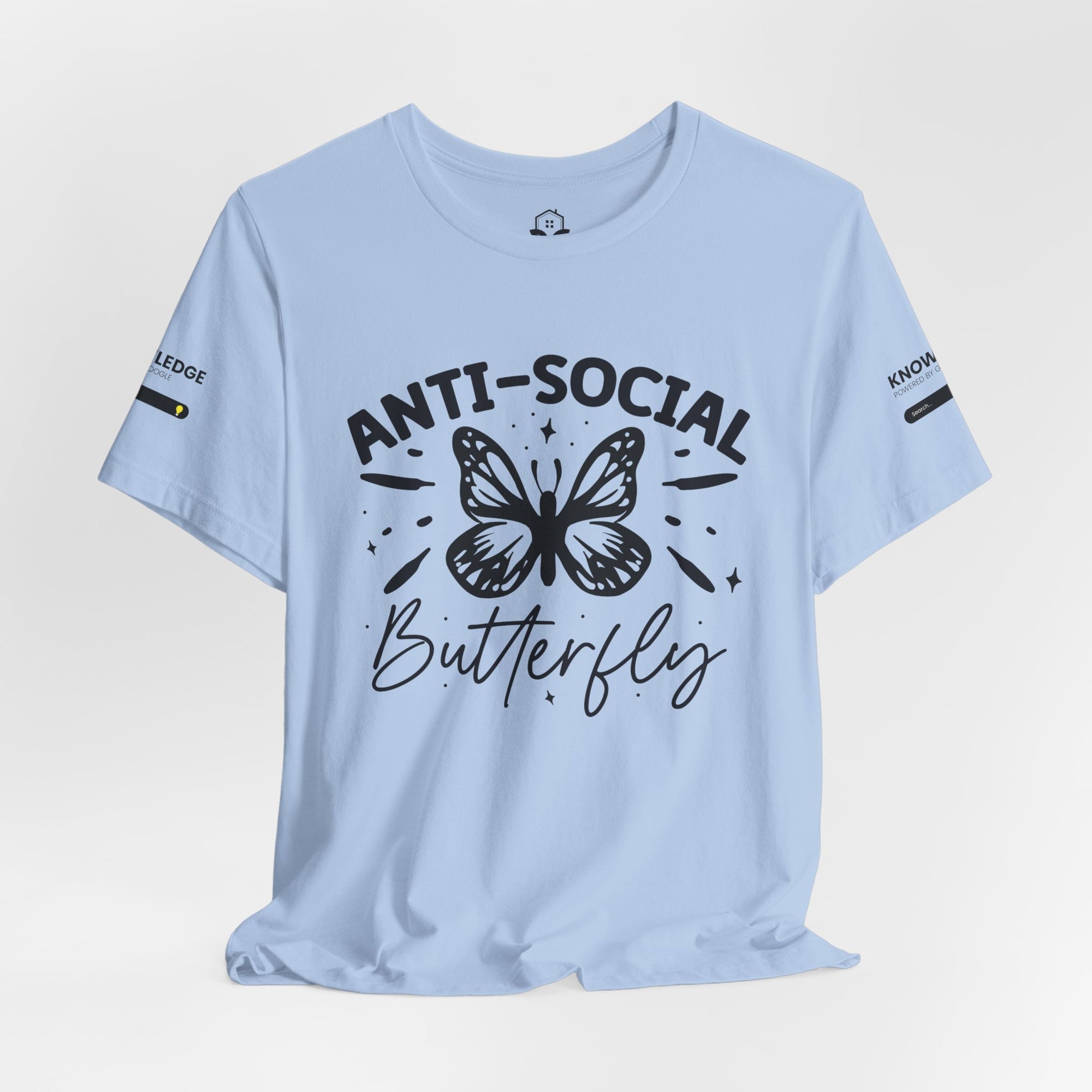 Unisex Jersey Tee with 'Anti-Social Butterfly' Quote - Perfect for Everyday Wear