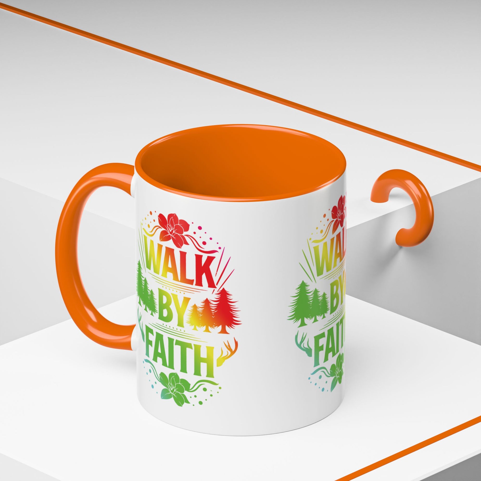 Walk by Faith Accent Coffee Mug - Inspirational Design