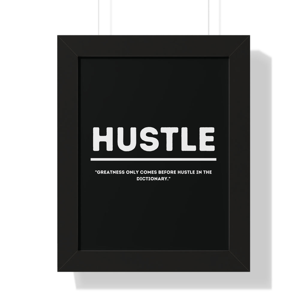 Minimalist in Black (Hustle) - Framed Vertical Poster