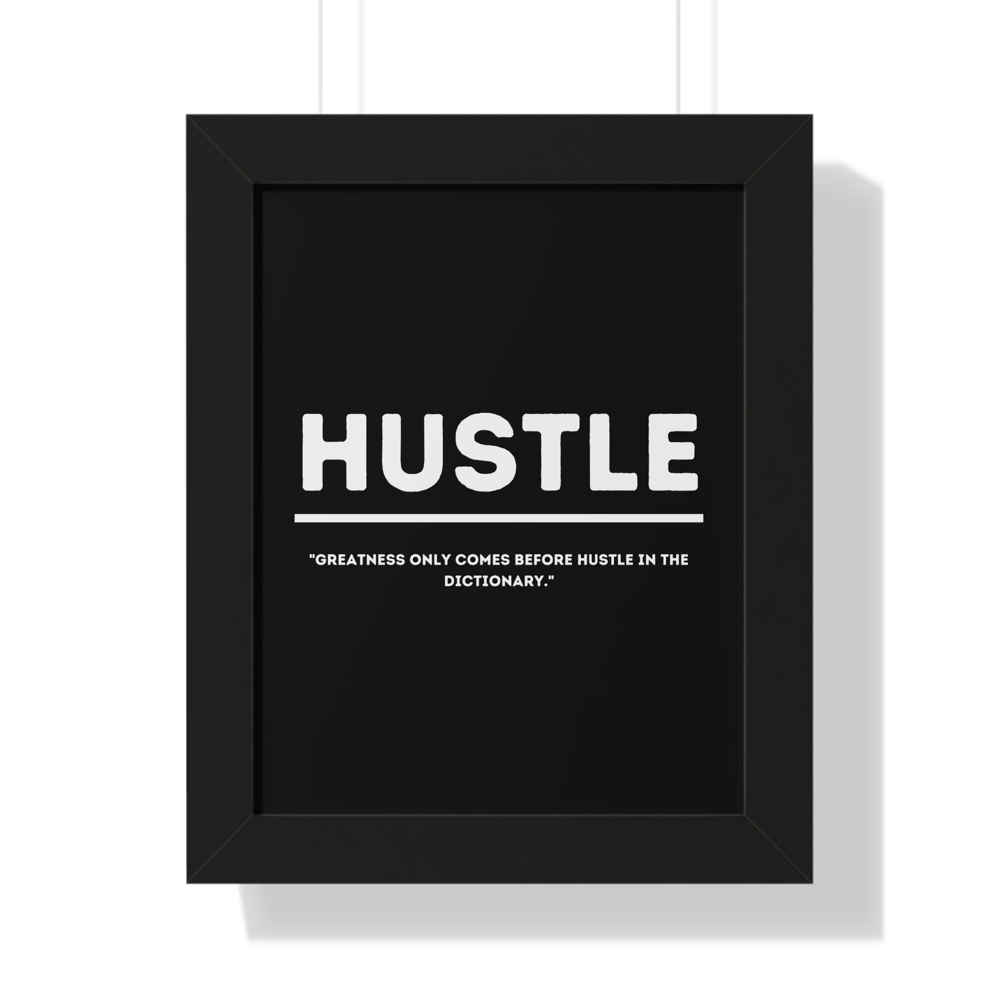 Minimalist in Black (Hustle) - Framed Vertical Poster