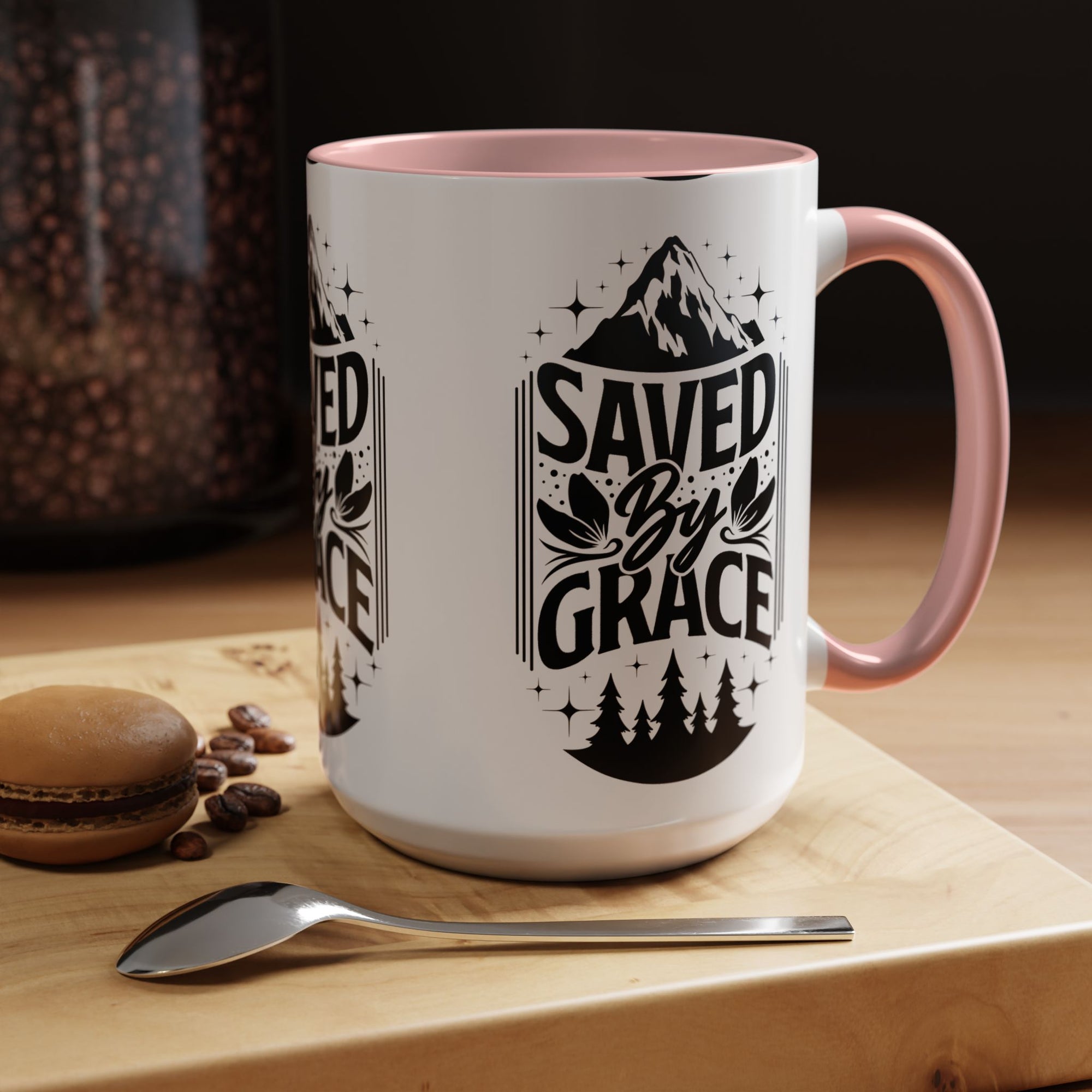 Saved by Grace Accent Coffee Mug - Inspirational Design