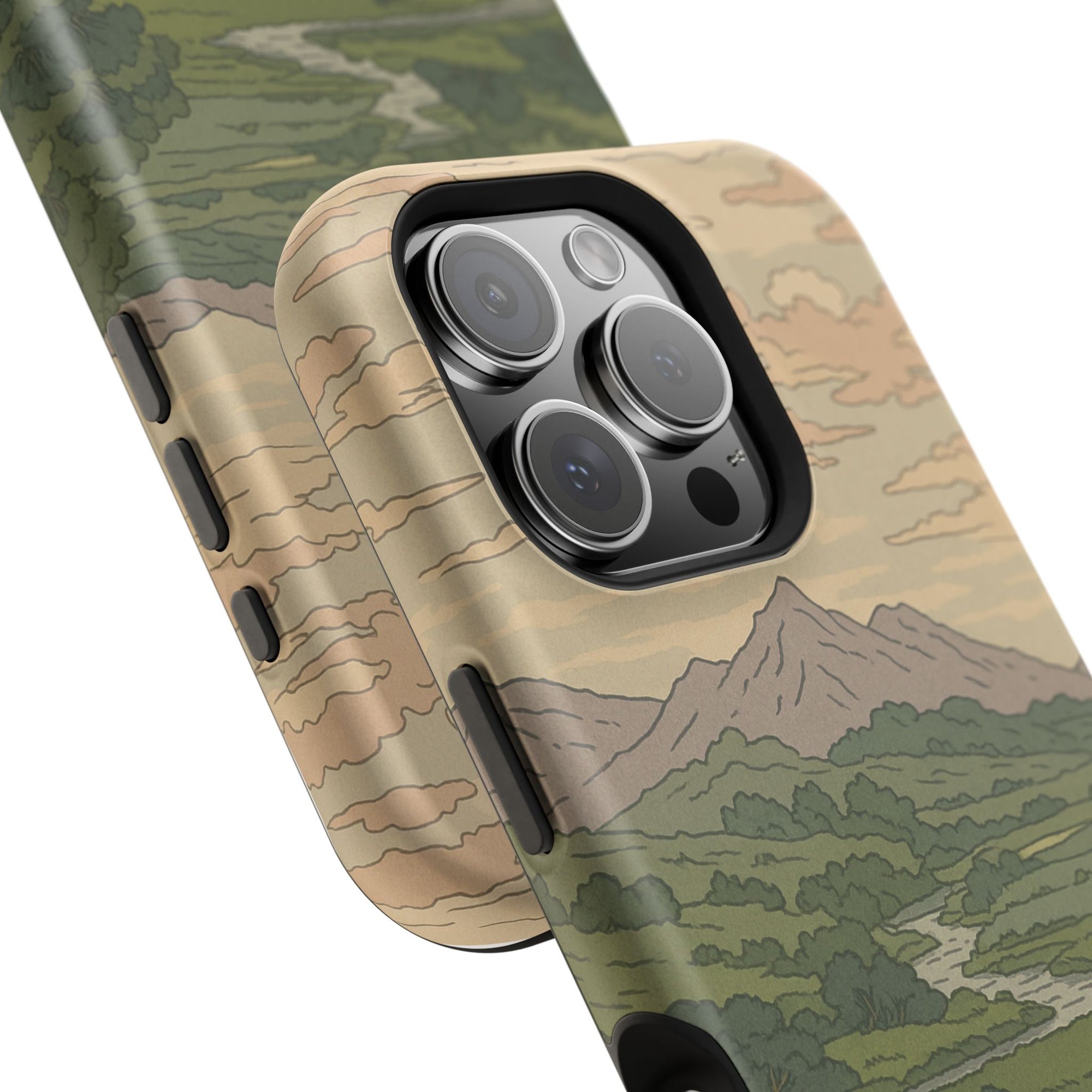 Nature-Inspired Magnetic Tough Case for iPhone, Phone Protection, Adventure Gift, Outdoor Lover, Earthy Aesthetic
