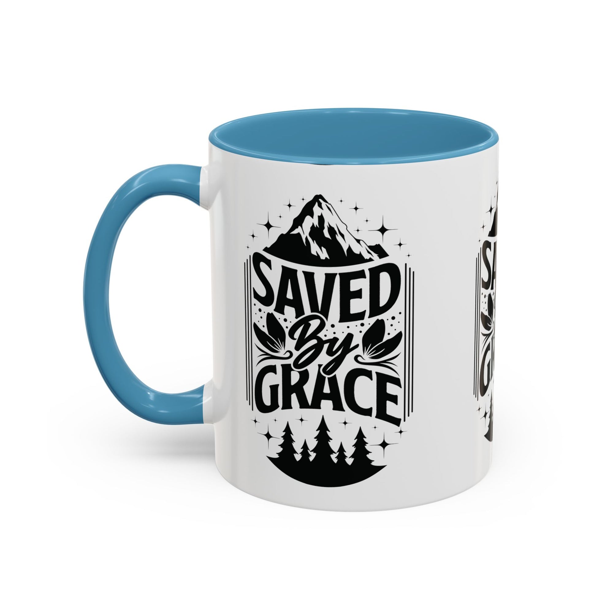 Saved by Grace Accent Coffee Mug - Inspirational Design