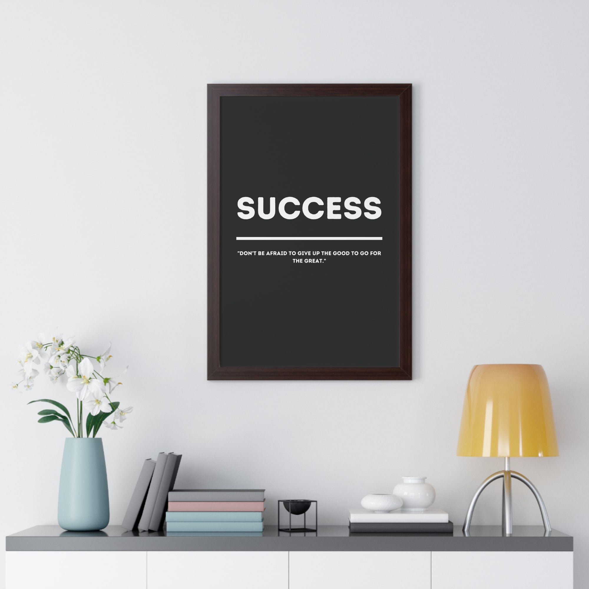 Minimalist in Black (Success) - Framed Vertical Poster