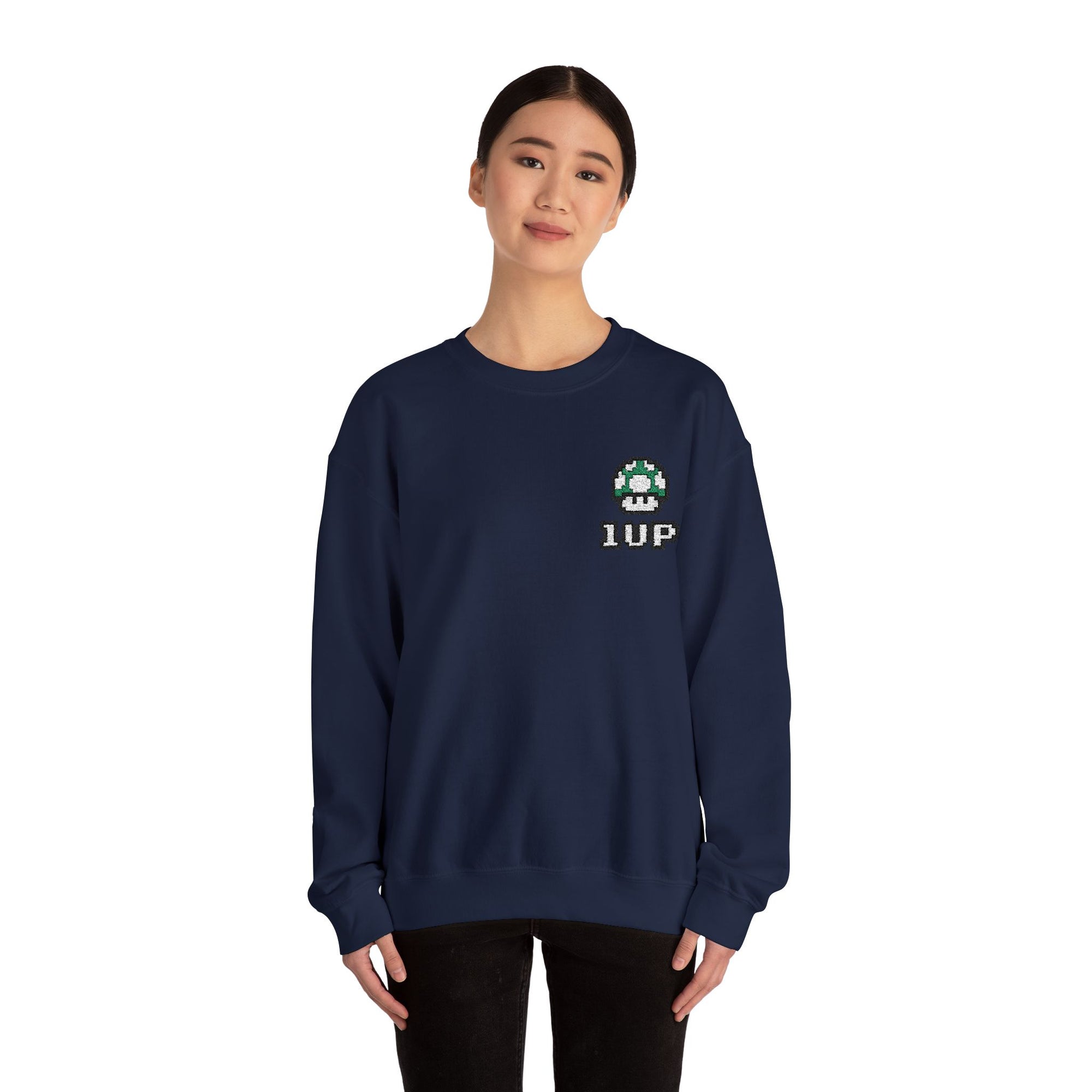 1UP Mushroom - Unisex Heavy Blend™ Crewneck Sweatshirt
