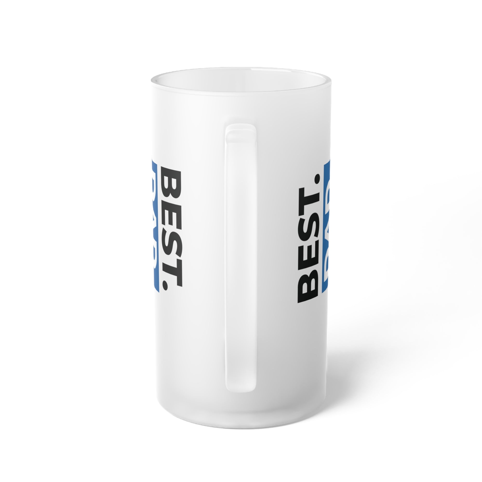 Custom Frosted Glass Beer Mug - "Best Dad Ever" - Perfect Gift for Father's Day and Dad's Birthday