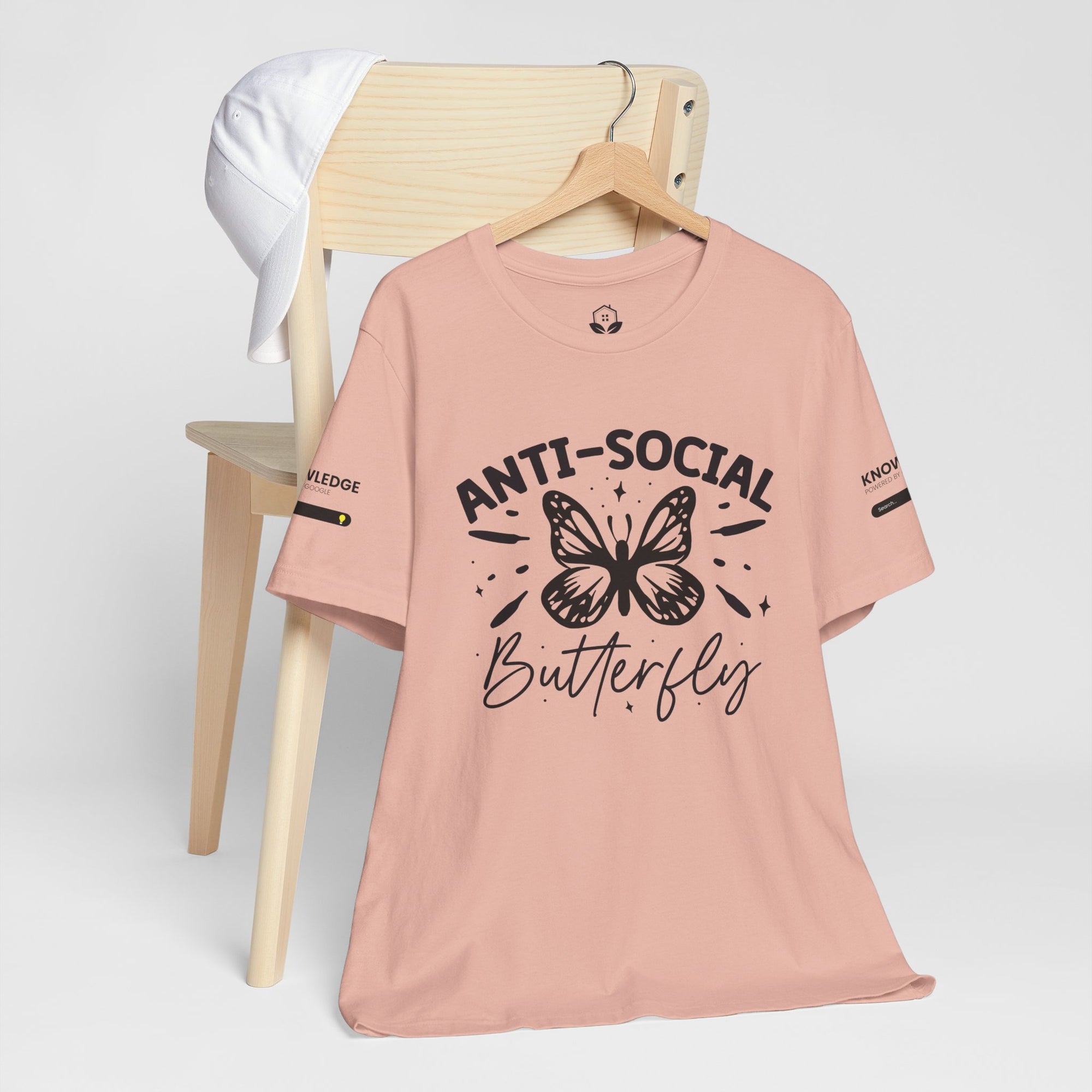Unisex Jersey Tee with 'Anti-Social Butterfly' Quote - Perfect for Everyday Wear
