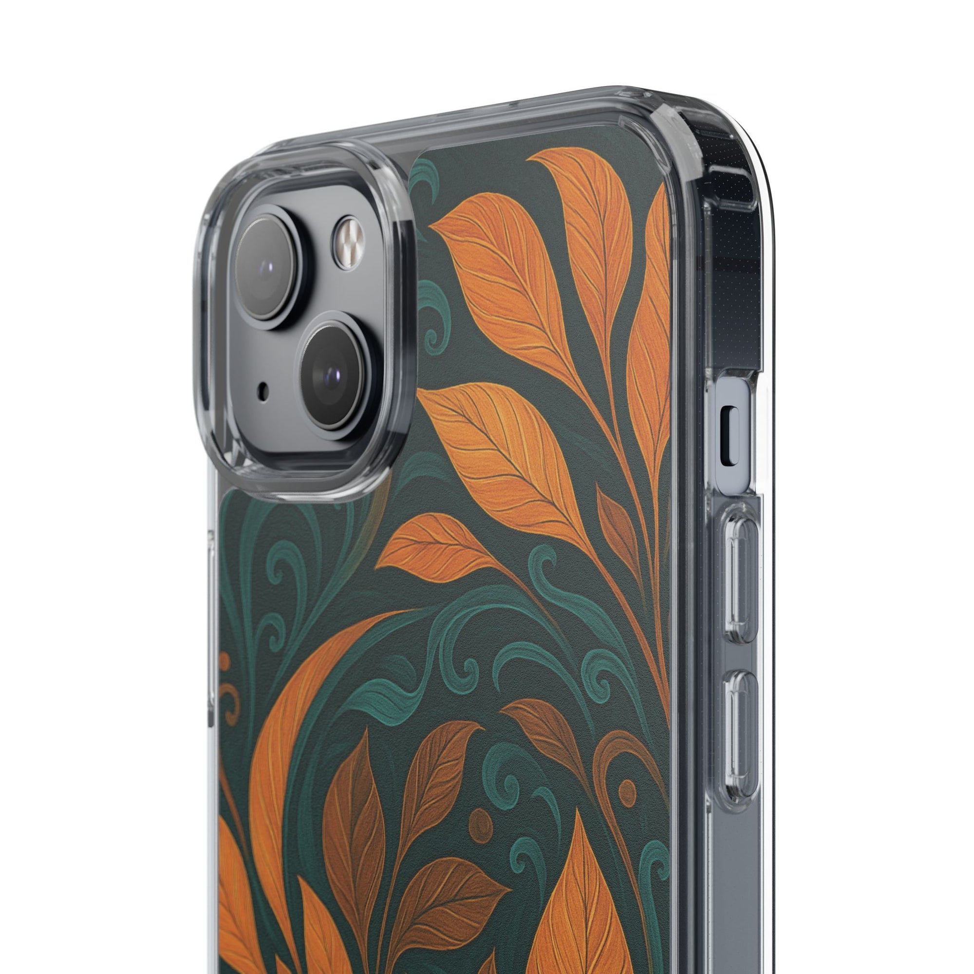 Bohemian Floral Clear Phone Case - Nature Lover's Gift, Botanical Design Phone Cover, Fall Aesthetic, Eco-Friendly Case, Custom Phone