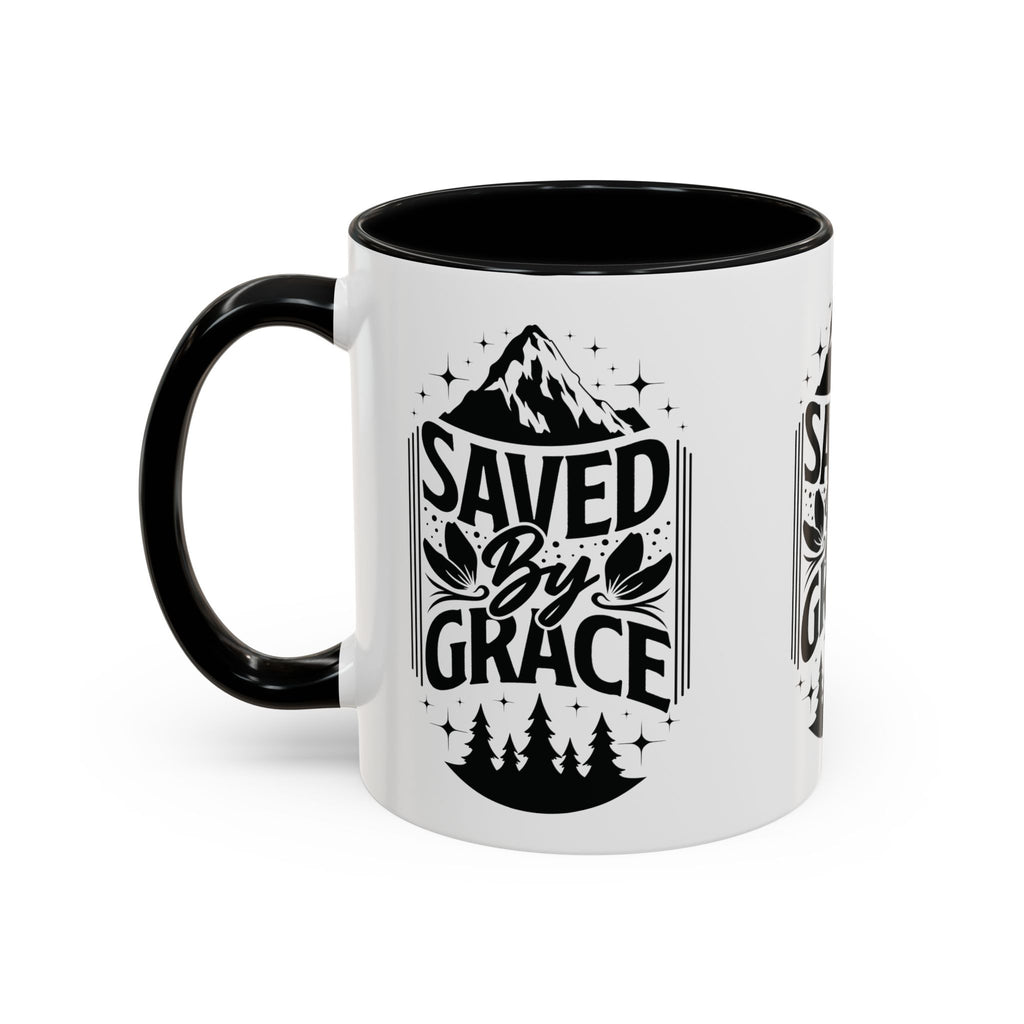 Saved by Grace Accent Coffee Mug - Inspirational Design