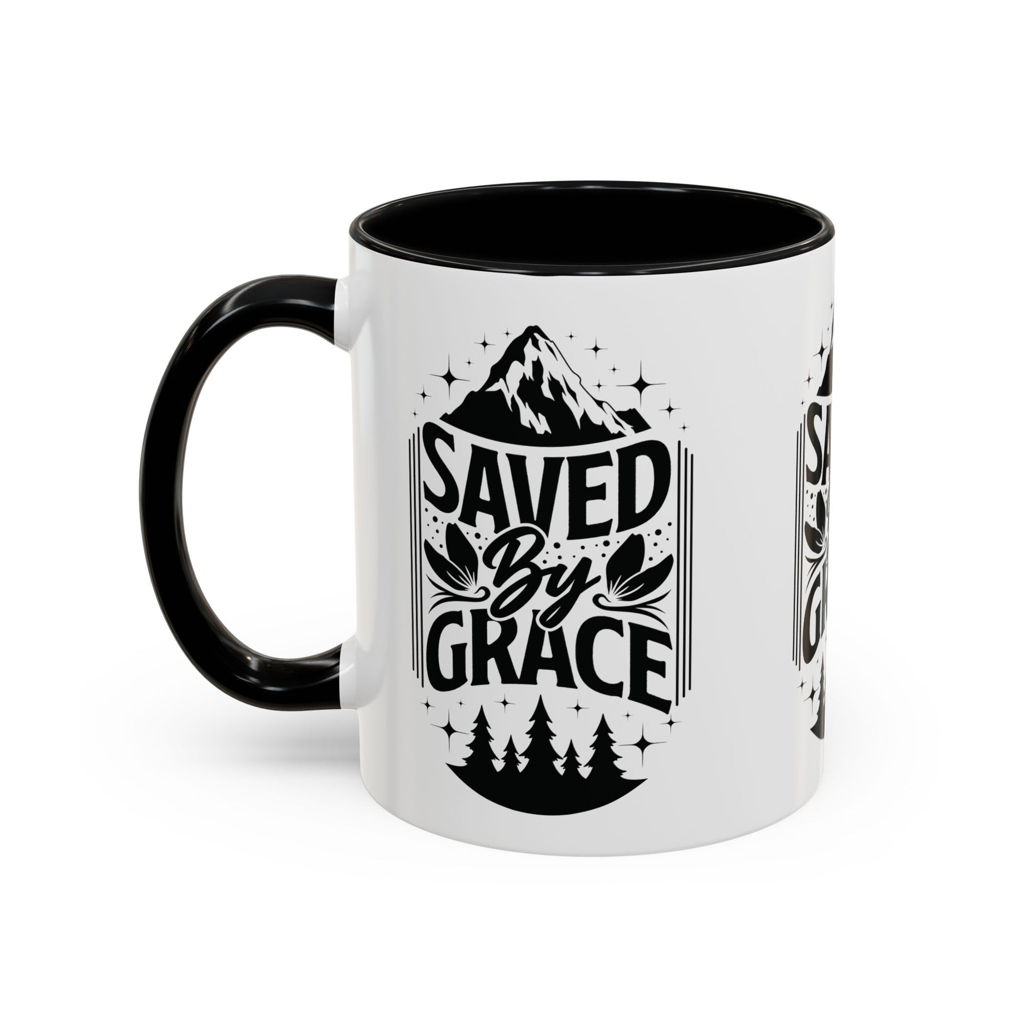 Saved by Grace Accent Coffee Mug - Inspirational Design