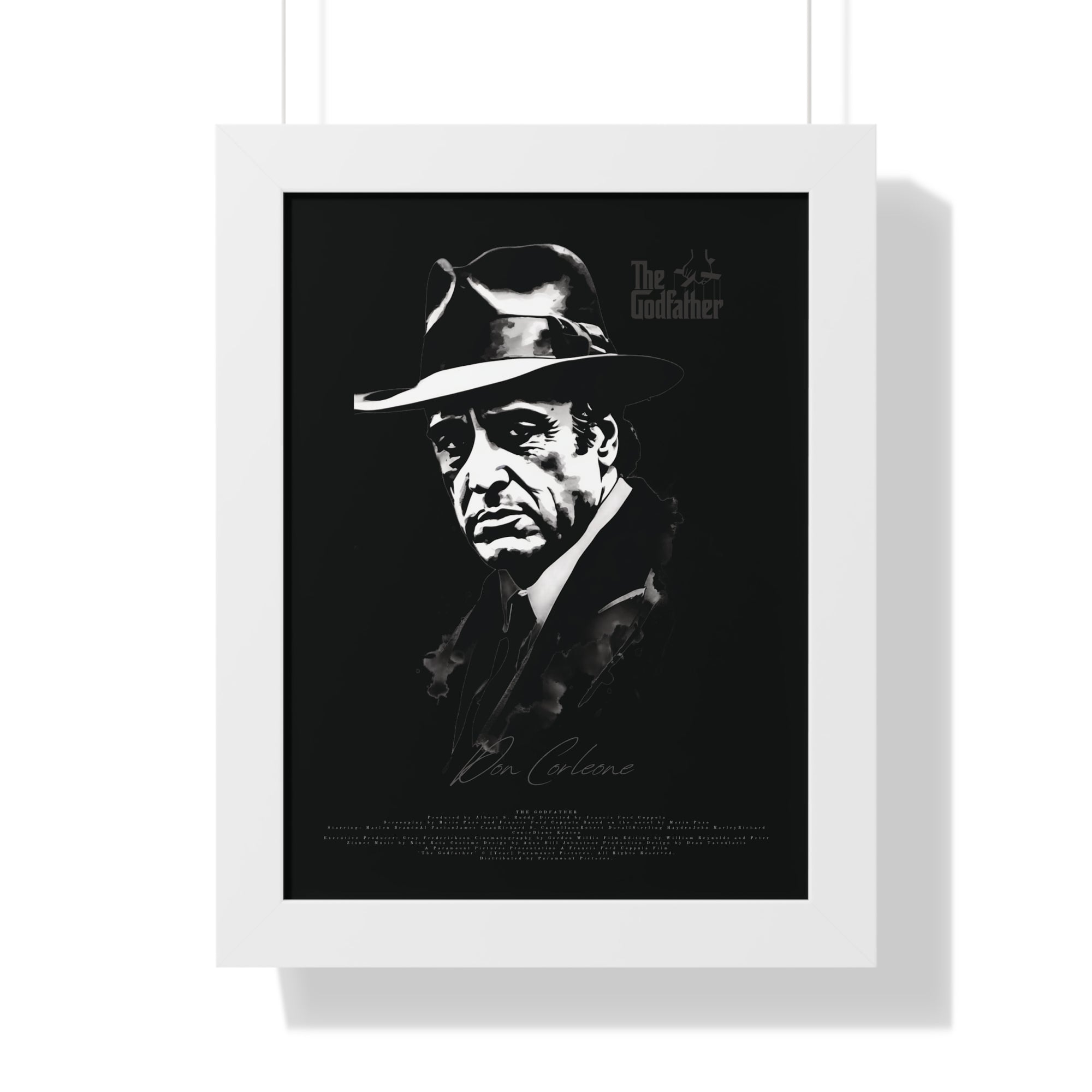 Don Corleone in Black - Framed Vertical Poster