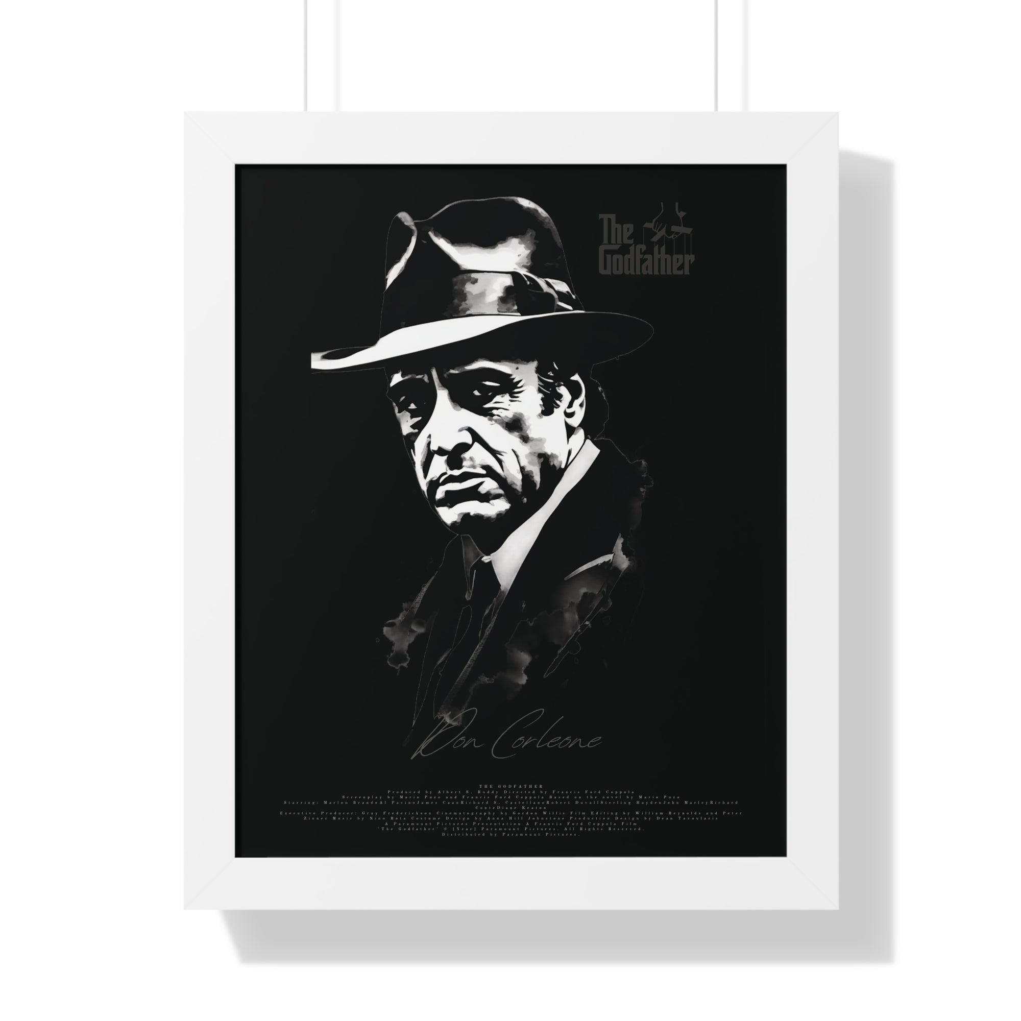 Don Corleone in Black - Framed Vertical Poster