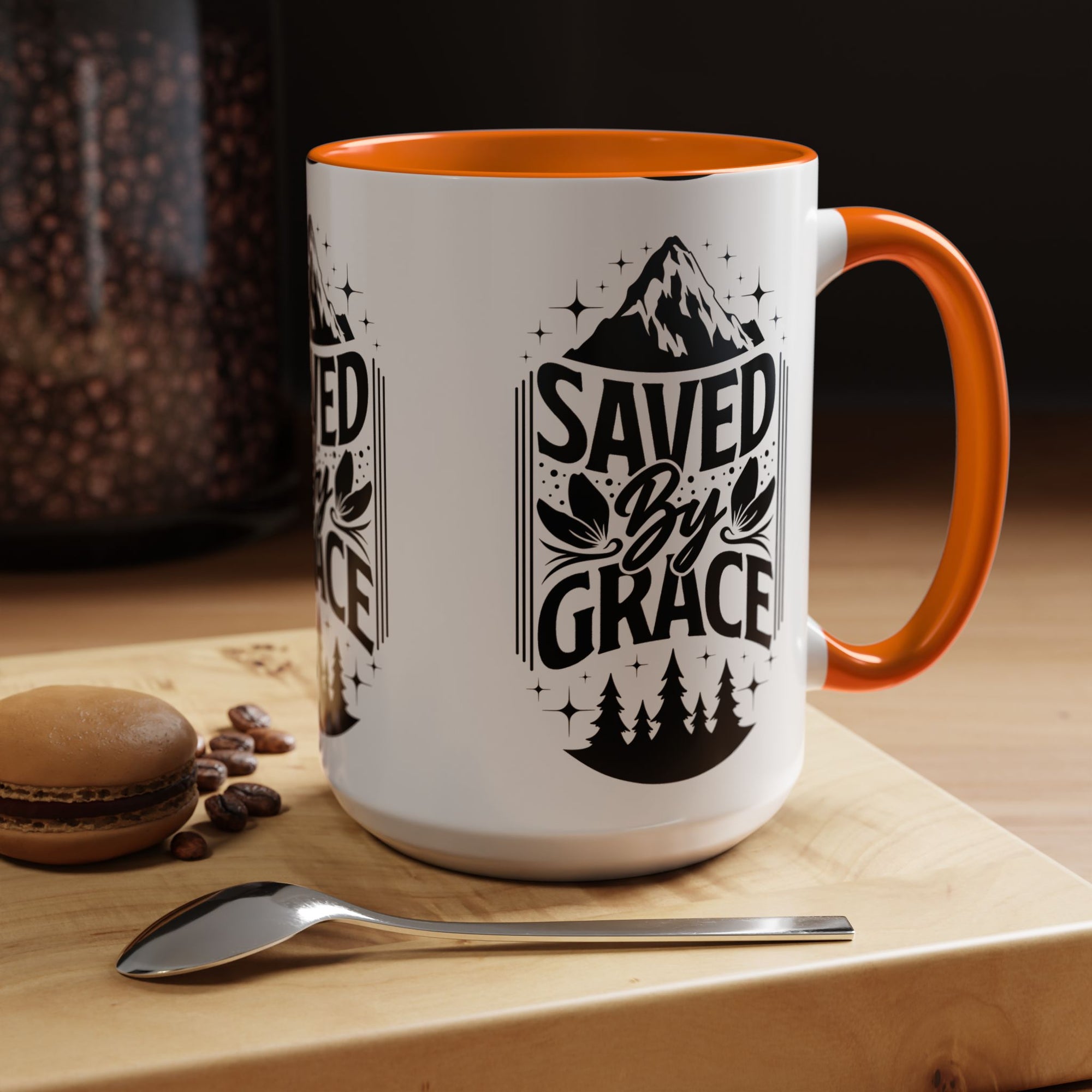 Saved by Grace Accent Coffee Mug - Inspirational Design