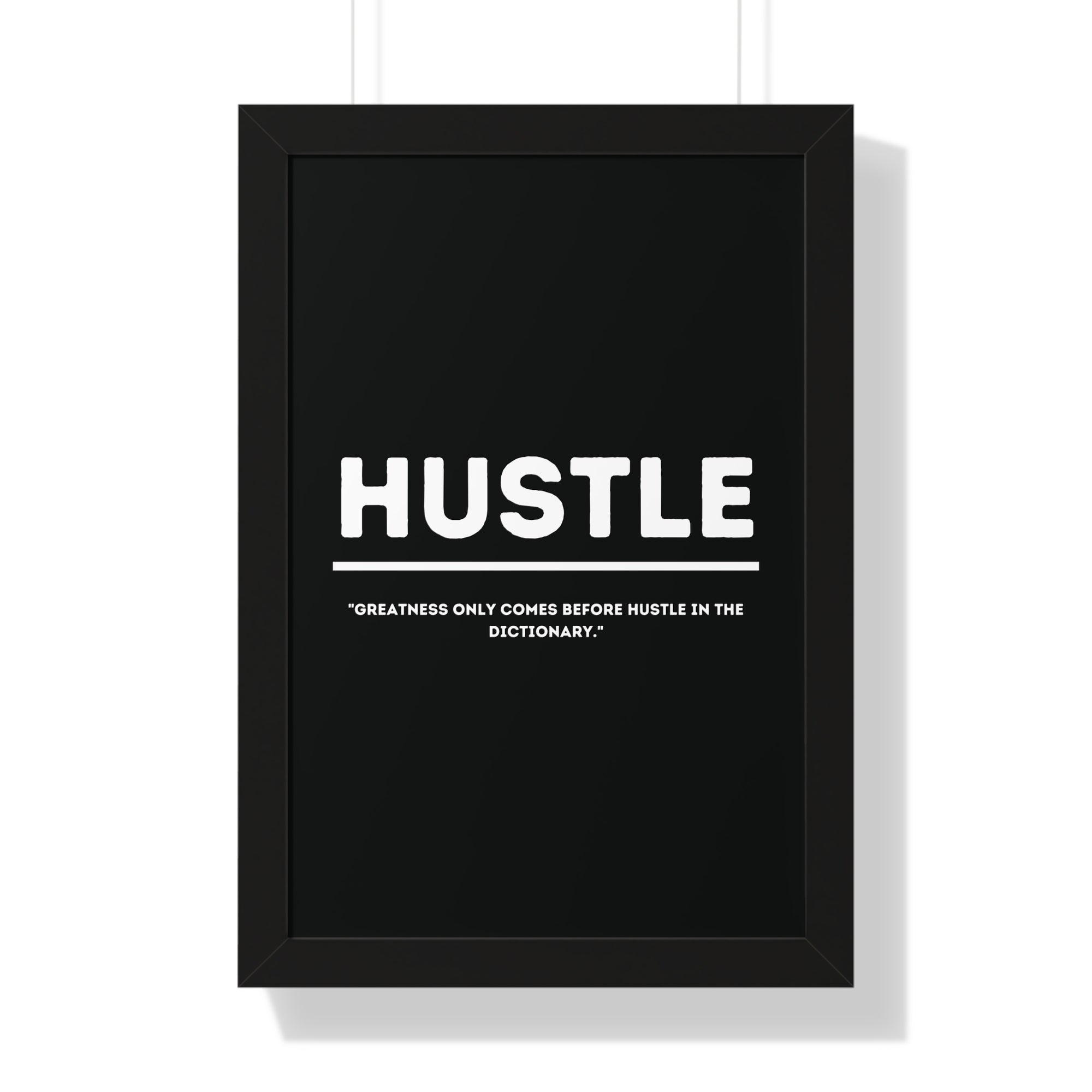 Minimalist in Black (Hustle) - Framed Vertical Poster