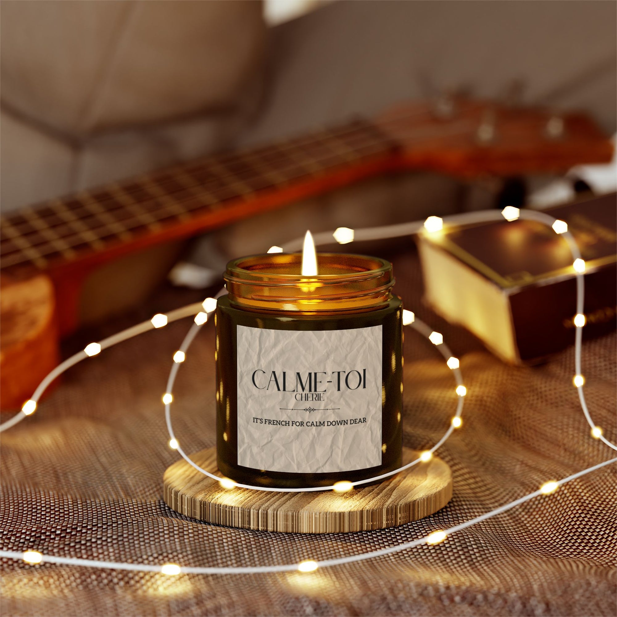 Calm Down Candle | Scented Coconut Apricot Wax, Self-Care Gift, Home Decor, Relaxation, Spa Experience, Mindfulness, Funny Gifts for Better-half