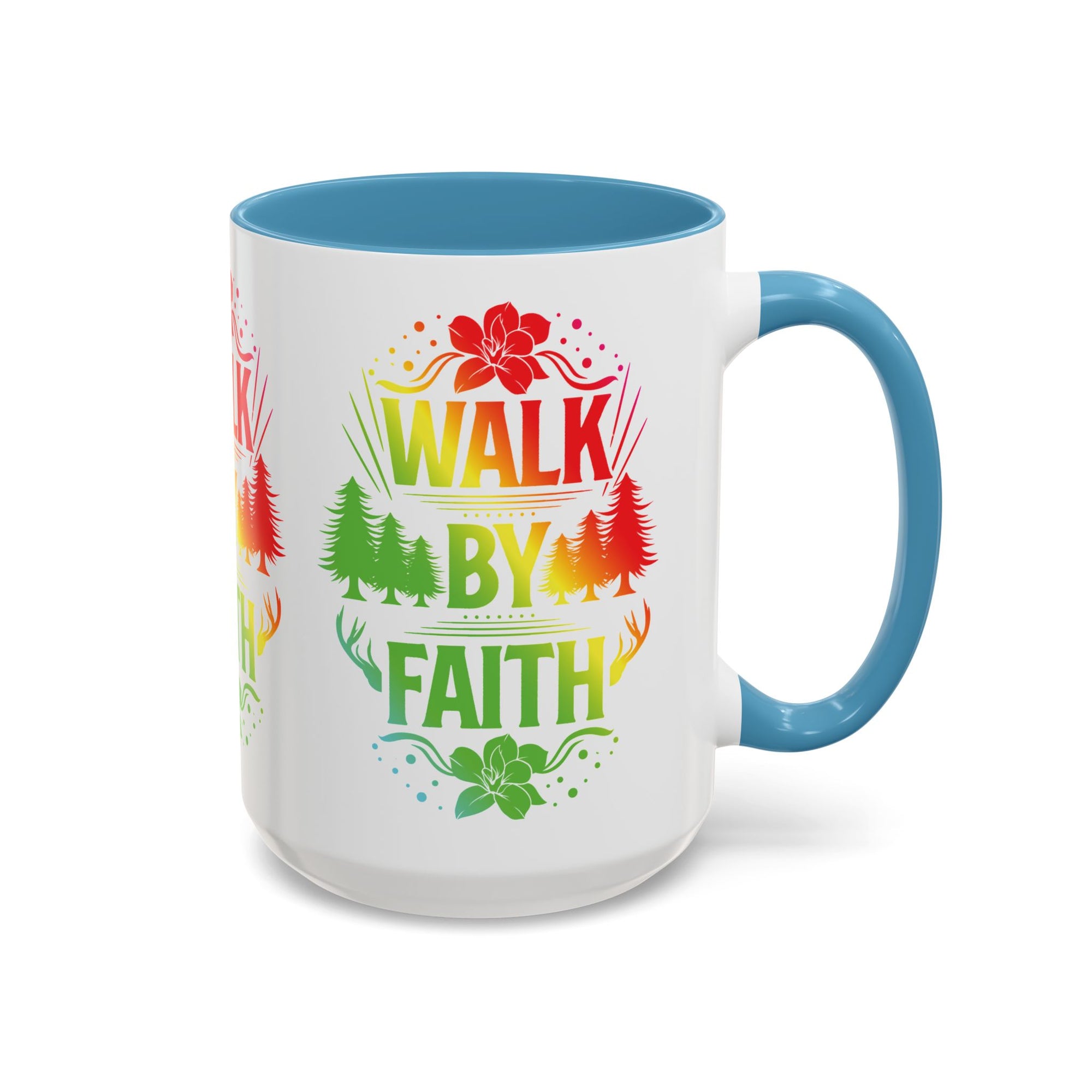 Walk by Faith Accent Coffee Mug - Inspirational Design