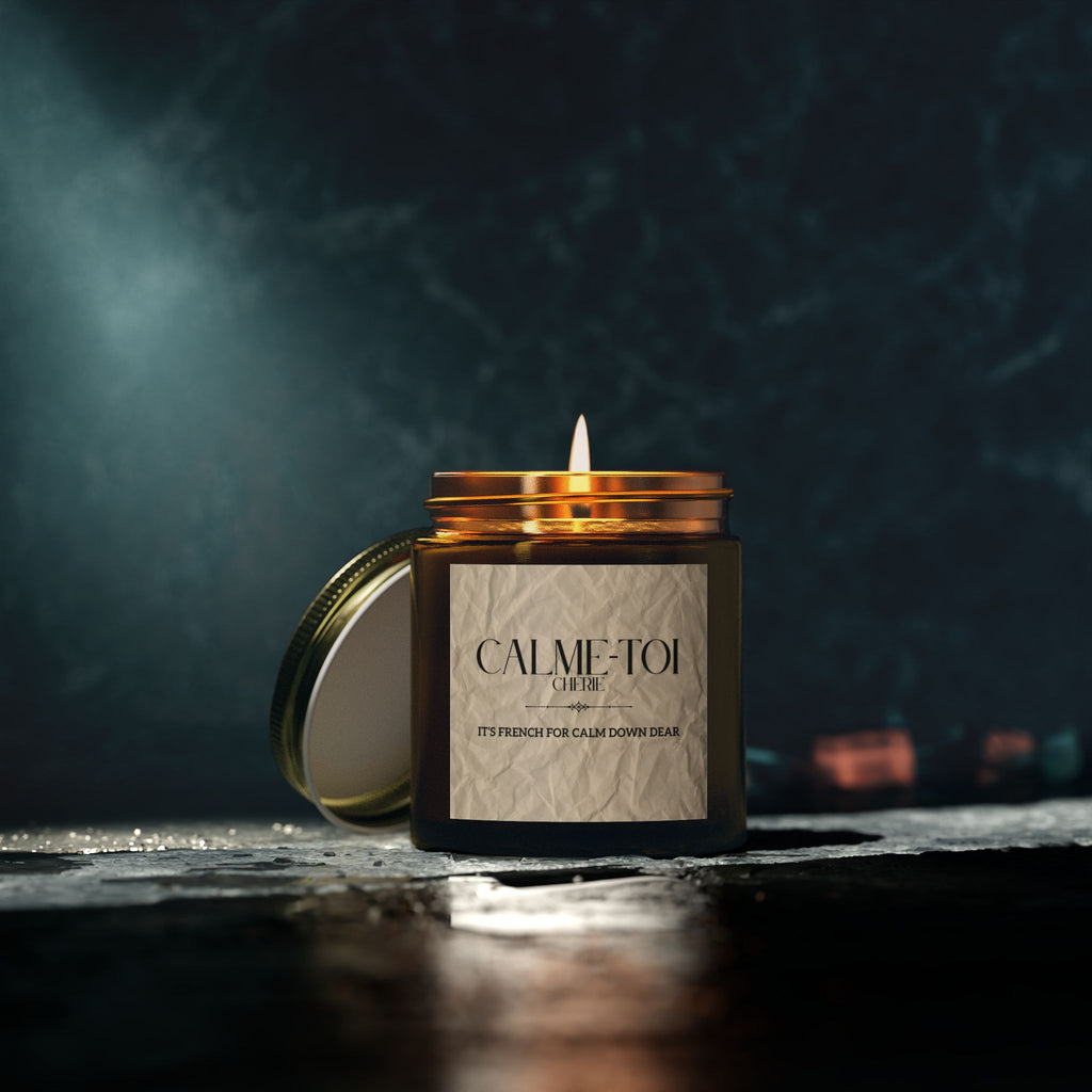 Calm Down Candle | Scented Coconut Apricot Wax, Self-Care Gift, Home Decor, Relaxation, Spa Experience, Mindfulness, Funny Gifts for Better-half