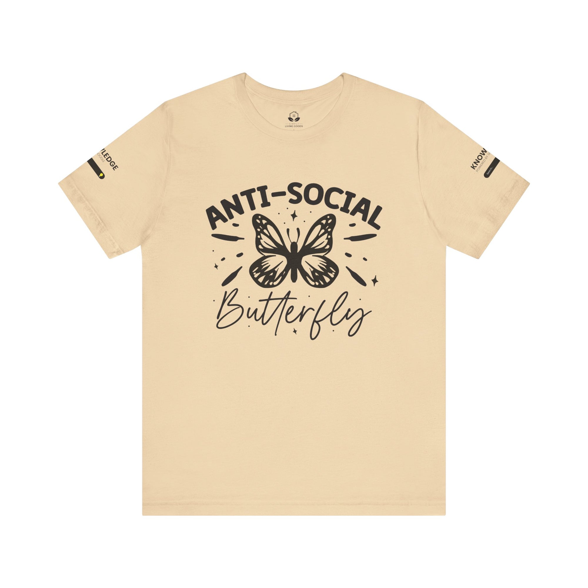Unisex Jersey Tee with 'Anti-Social Butterfly' Quote - Perfect for Everyday Wear