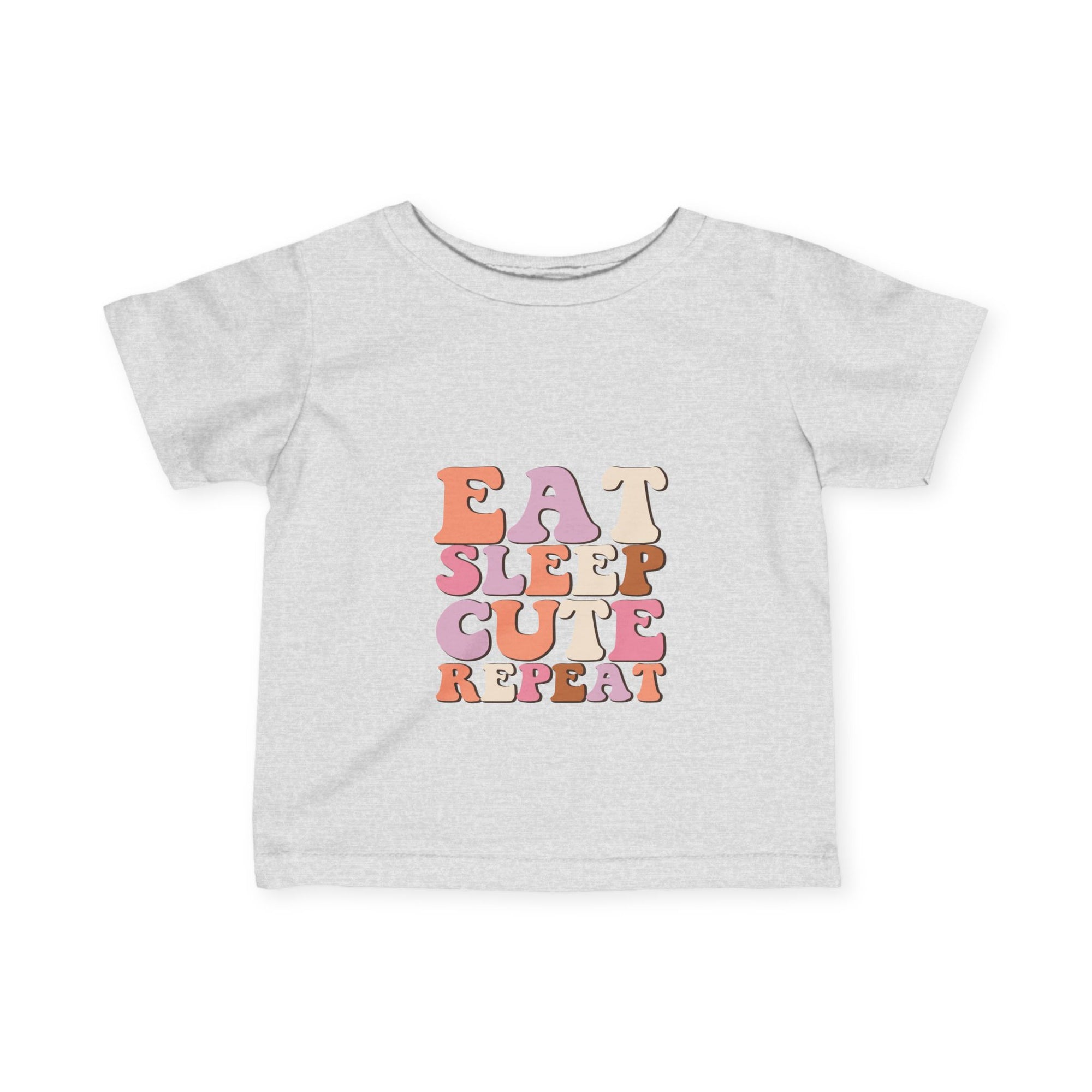 Cute Infant T-Shirt - 'Eat Sleep Cute Repeat' with Colorful Number 1 Design