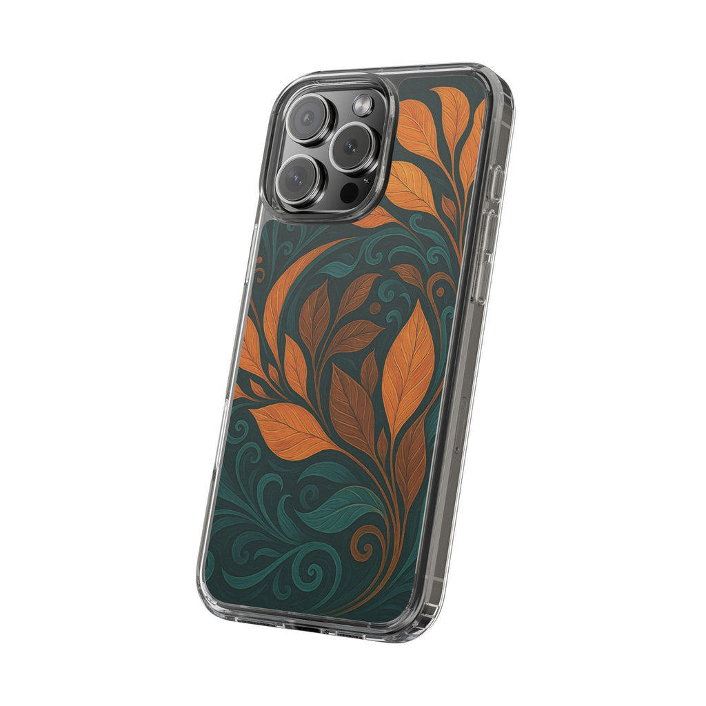 Bohemian Floral Clear Phone Case - Nature Lover's Gift, Botanical Design Phone Cover, Fall Aesthetic, Eco-Friendly Case, Custom Phone