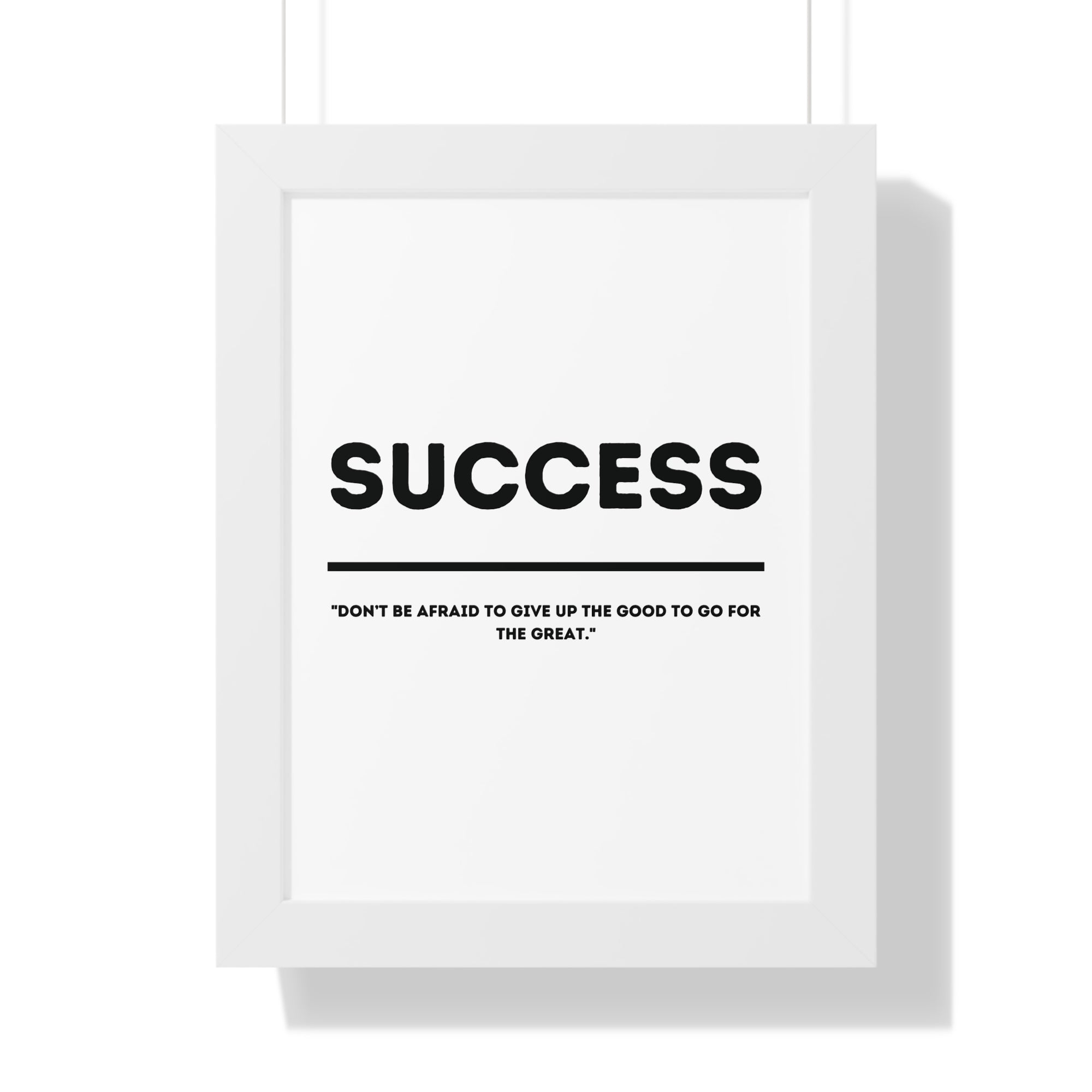Minimalist in White (Success) - Framed Vertical Poster