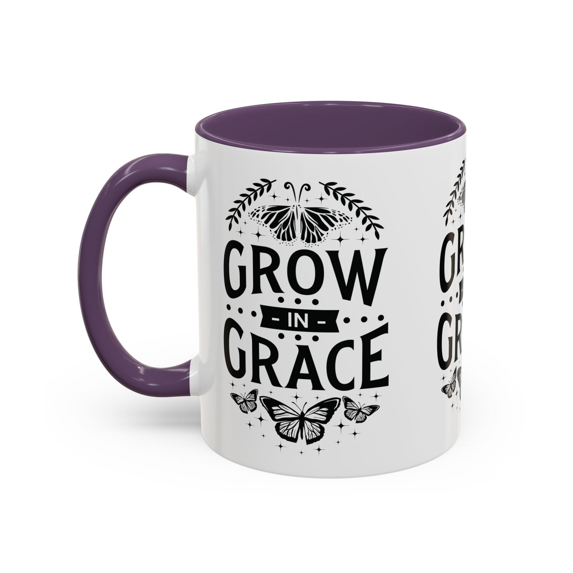 Grow in Grace Accent Coffee Mug - Inspirational Design