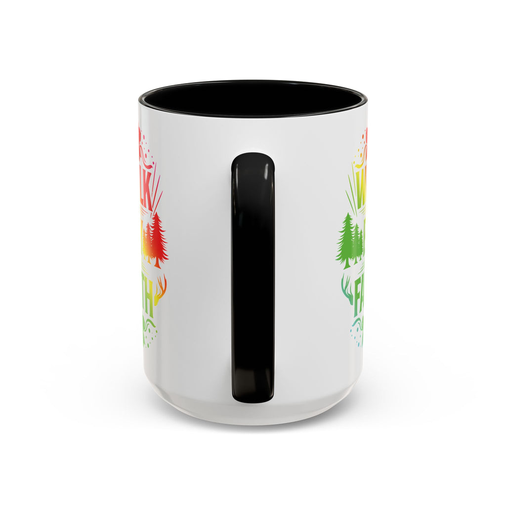 Walk by Faith Accent Coffee Mug - Inspirational Design