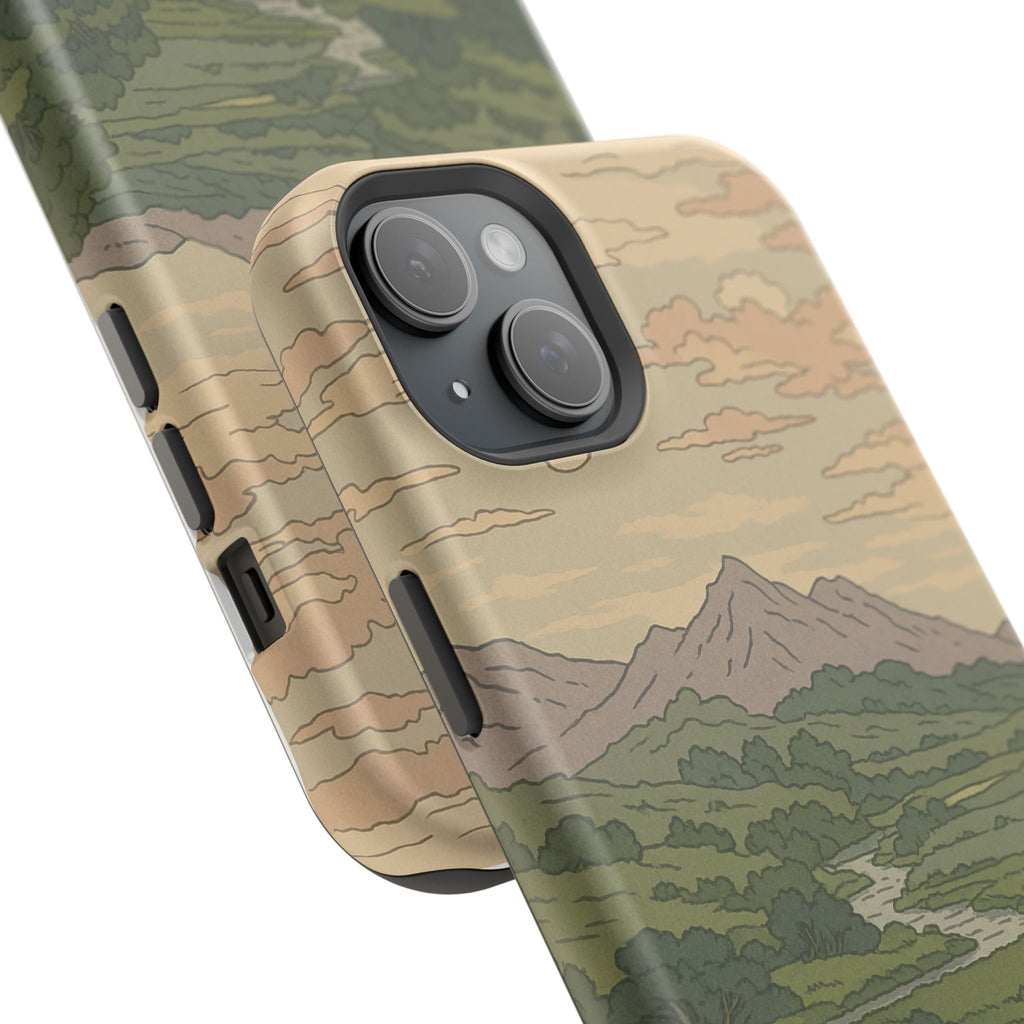 Nature-Inspired Magnetic Tough Case for iPhone, Phone Protection, Adventure Gift, Outdoor Lover, Earthy Aesthetic