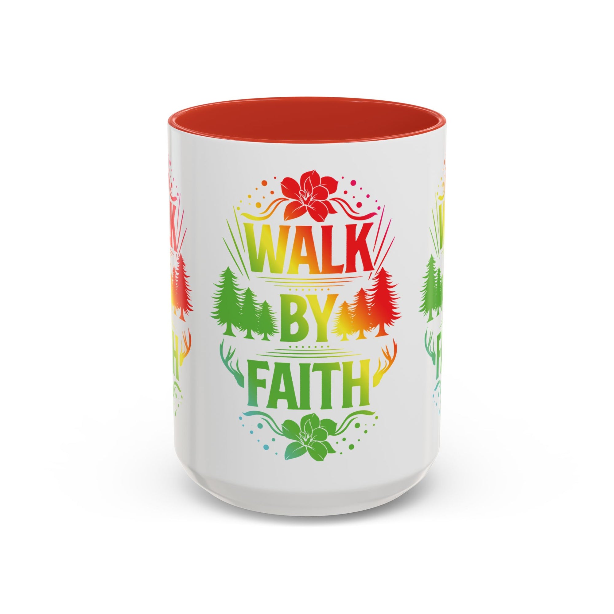 Walk by Faith Accent Coffee Mug - Inspirational Design