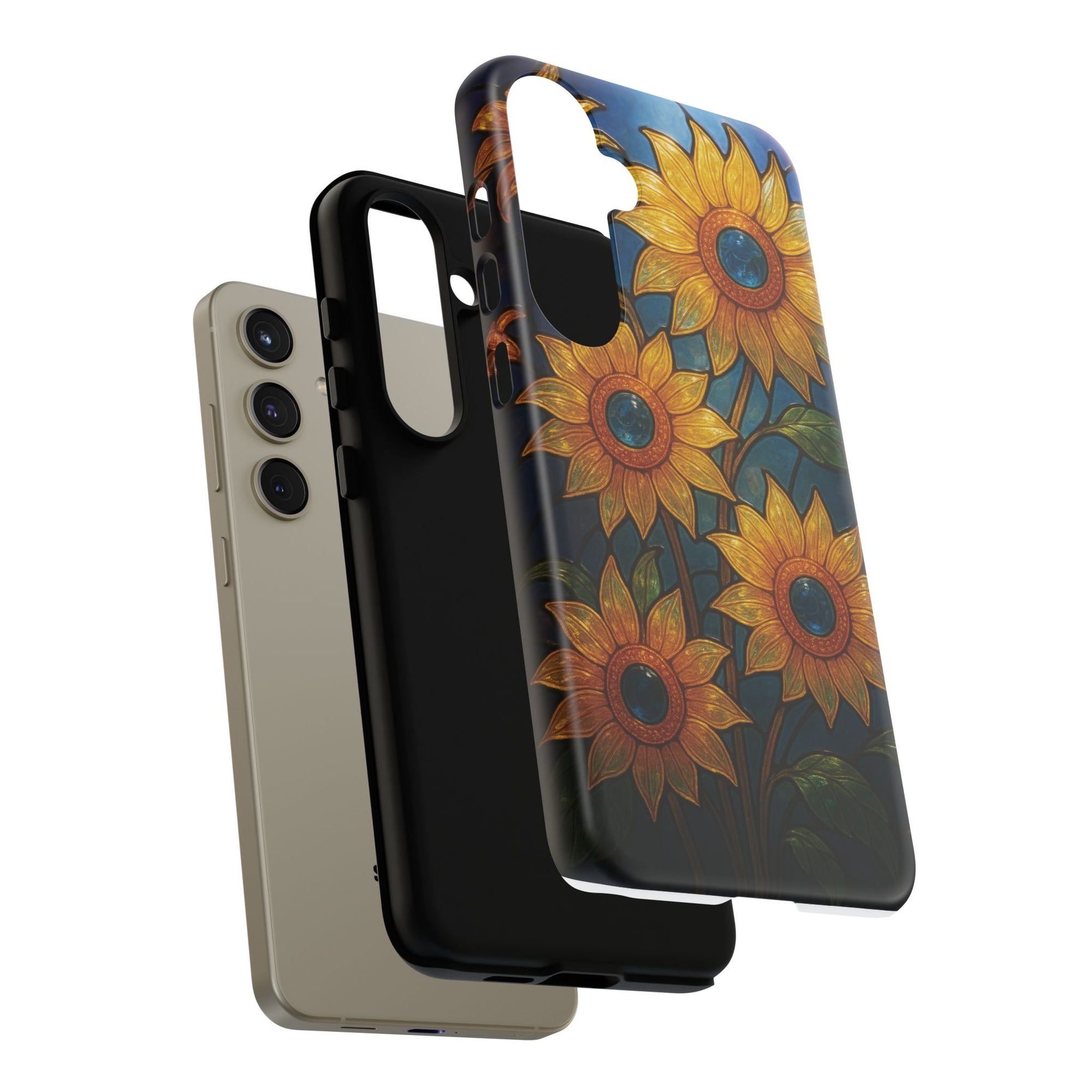 Vibrant Floral Phone Case, Sunflower Design, Tough & Durable Case, Nature Lover Gift, Protective Phone Cover, Spring Aesthetic