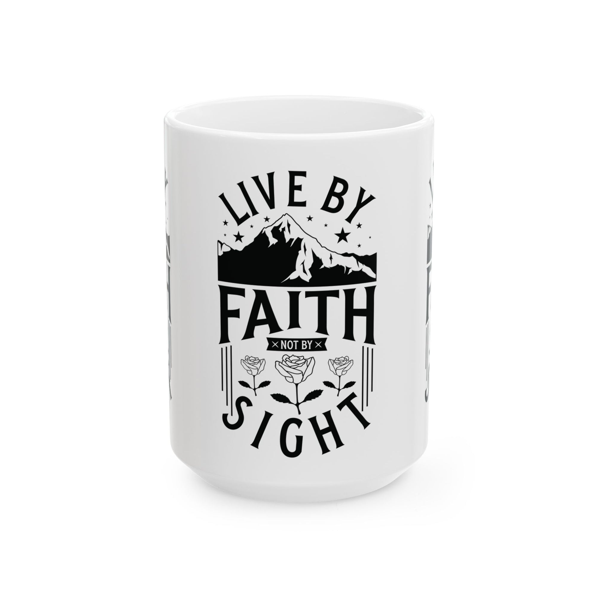 Inspirational Ceramic Mug - "Live by Faith not by Sight" - Perfect for Daily Motivation & Gift Giving