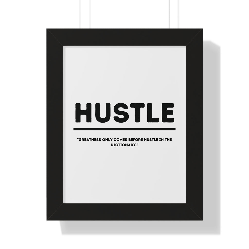 Minimalist in White (Hustle) - Framed Vertical Poster