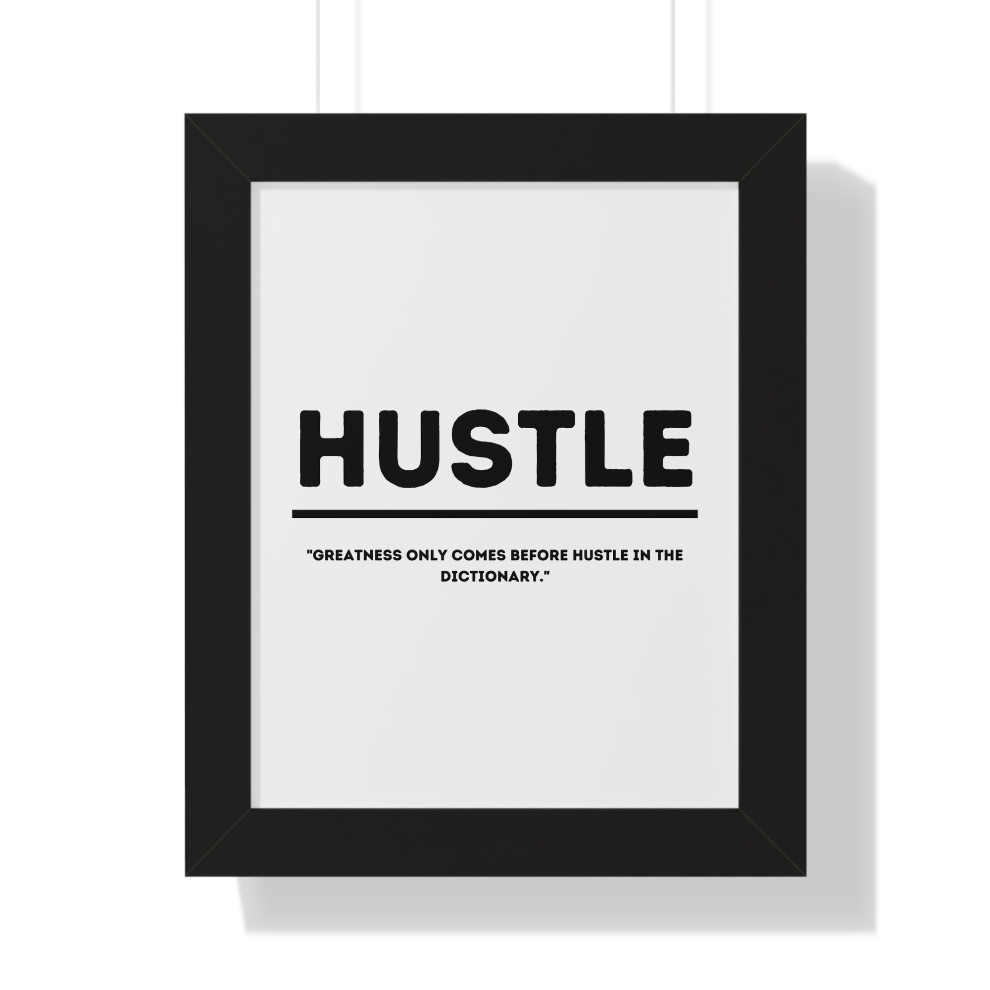 Minimalist in White (Hustle) - Framed Vertical Poster