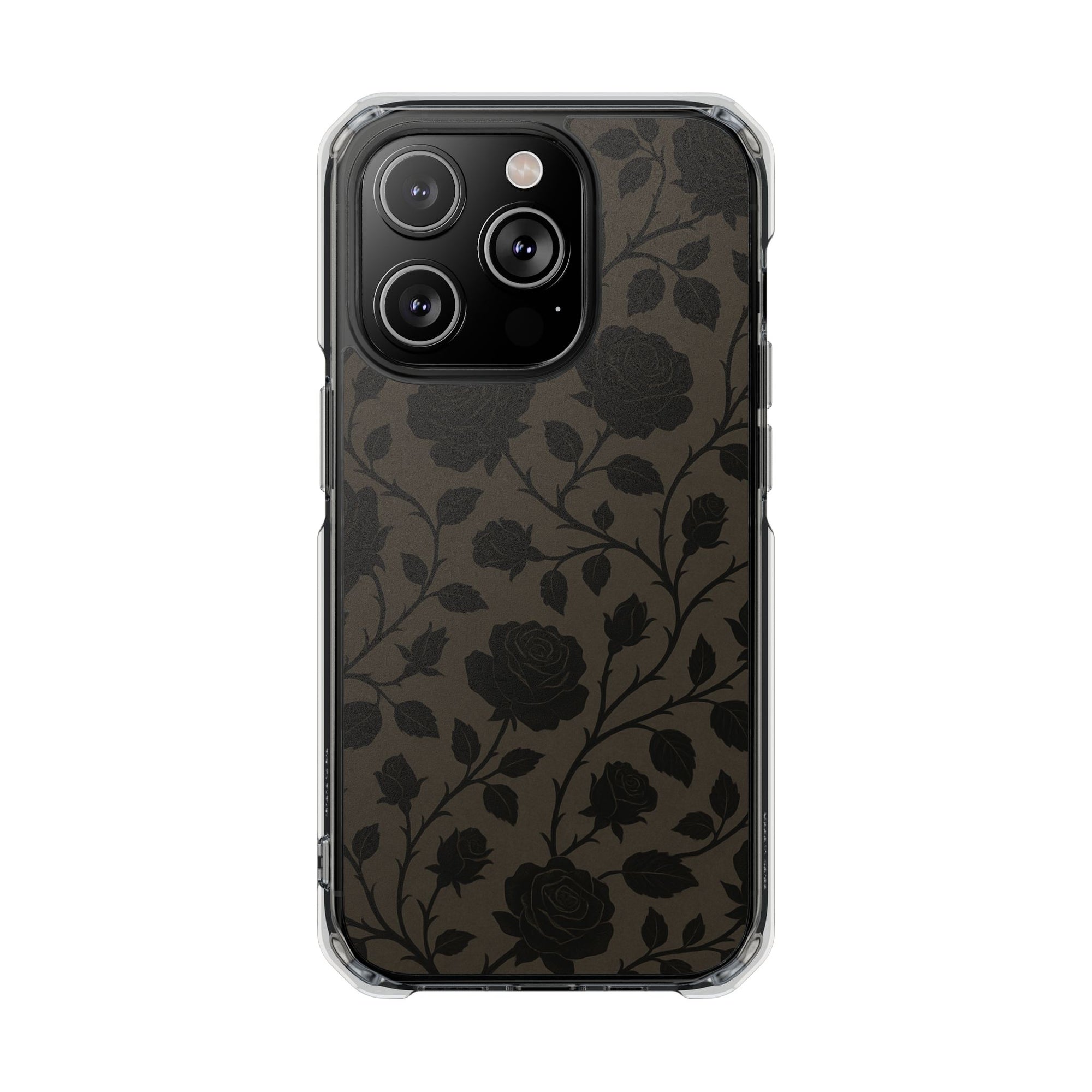 Floral Phone Case - Elegant Rose Design, Magnetic Clear Impact Case for iPhone, Stylish Phone Cover, Gifts for Her, Floral Lover