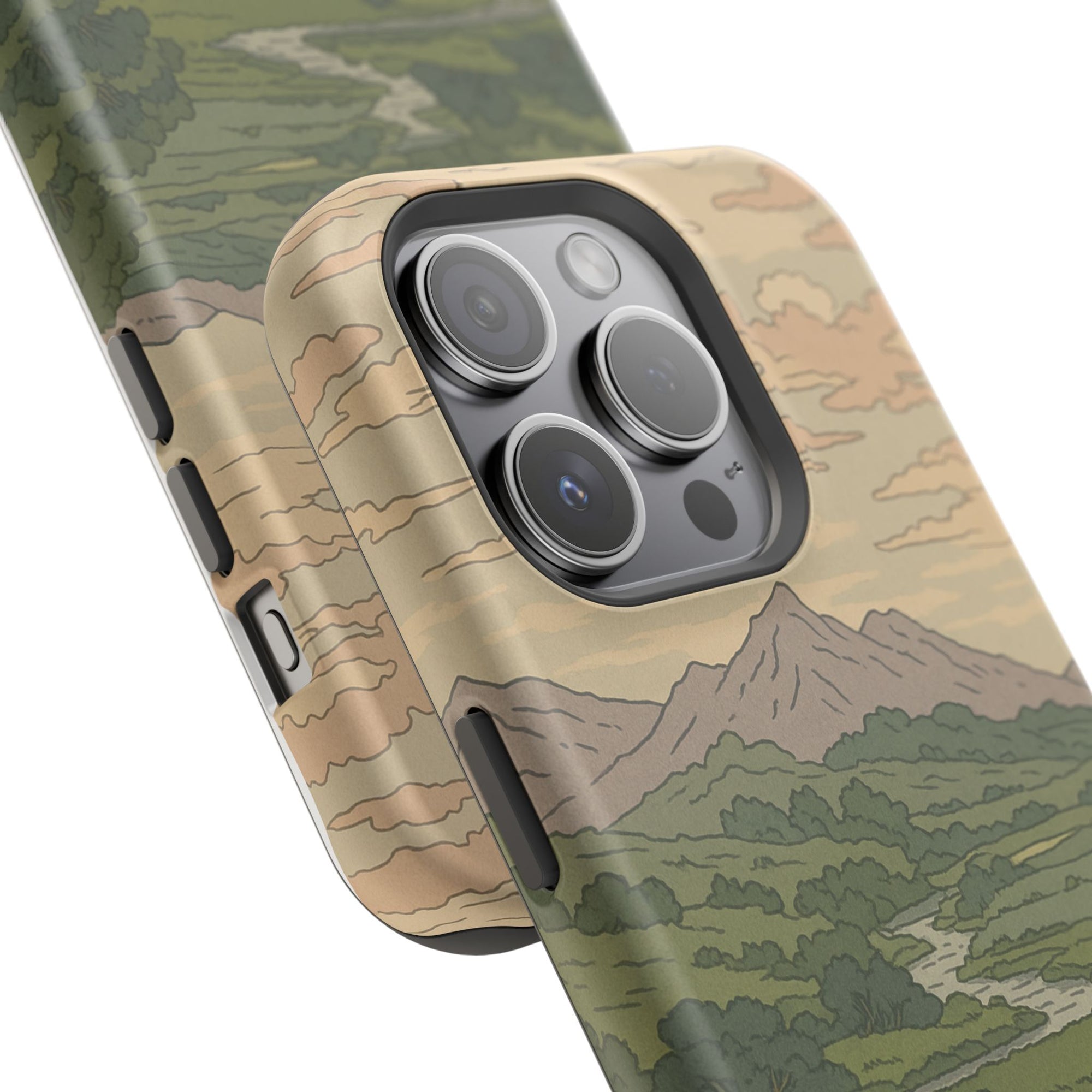 Nature-Inspired Magnetic Tough Case for iPhone, Phone Protection, Adventure Gift, Outdoor Lover, Earthy Aesthetic