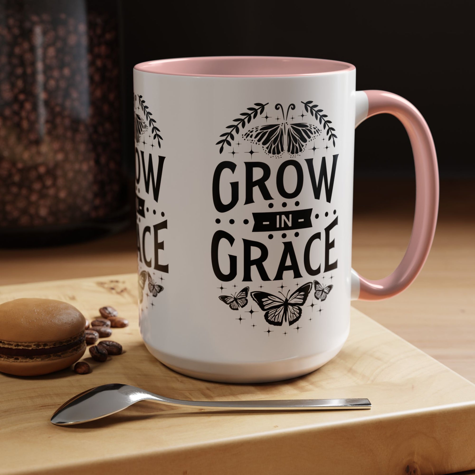 Grow in Grace Accent Coffee Mug - Inspirational Design