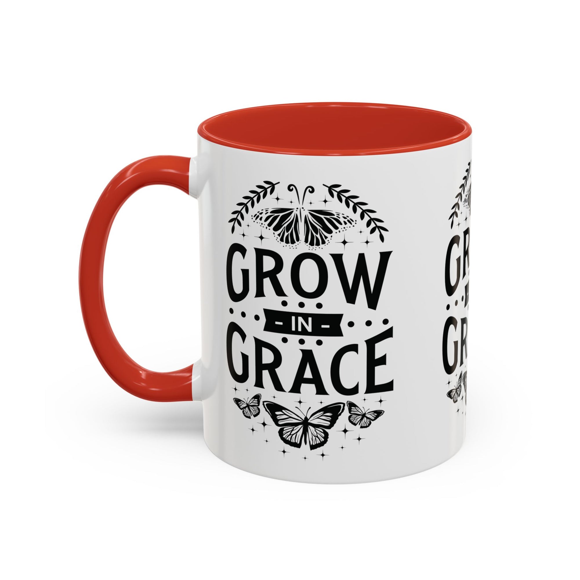 Grow in Grace Accent Coffee Mug - Inspirational Design