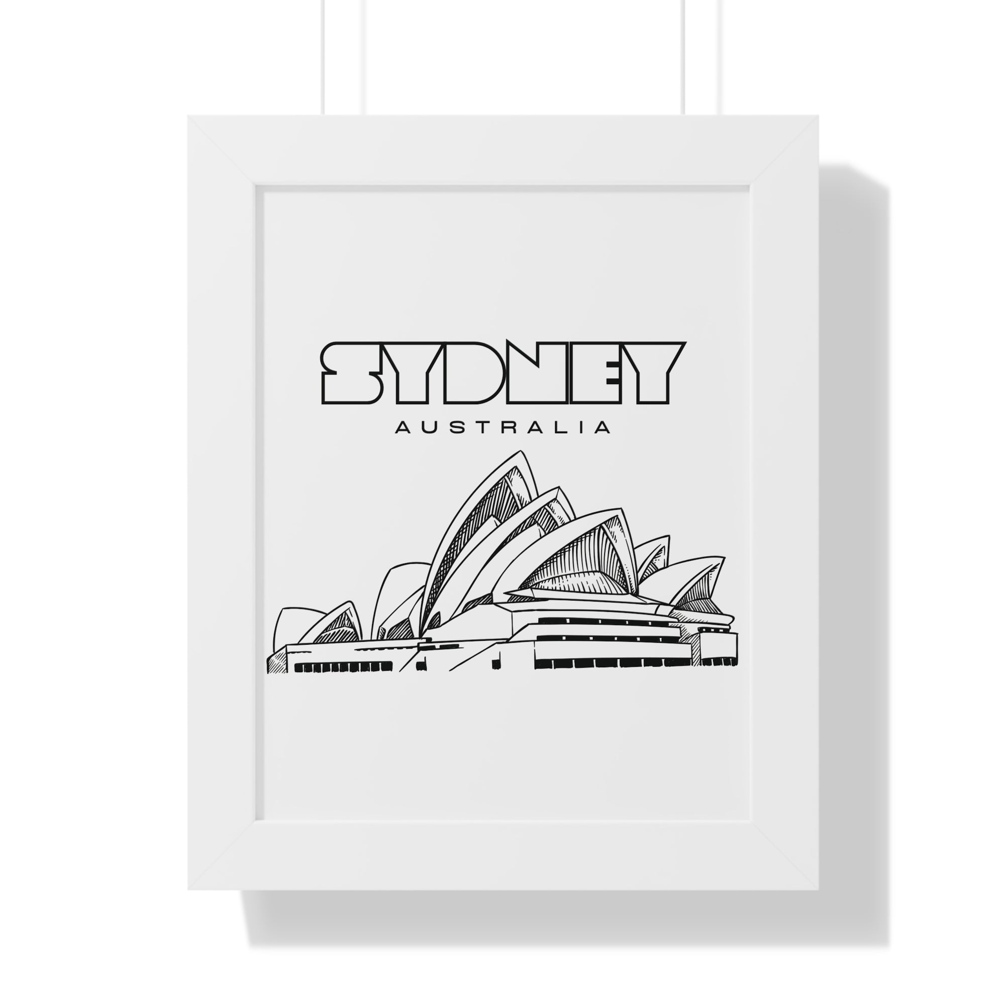 Aesthetic Sydney in White - Framed Vertical Poster