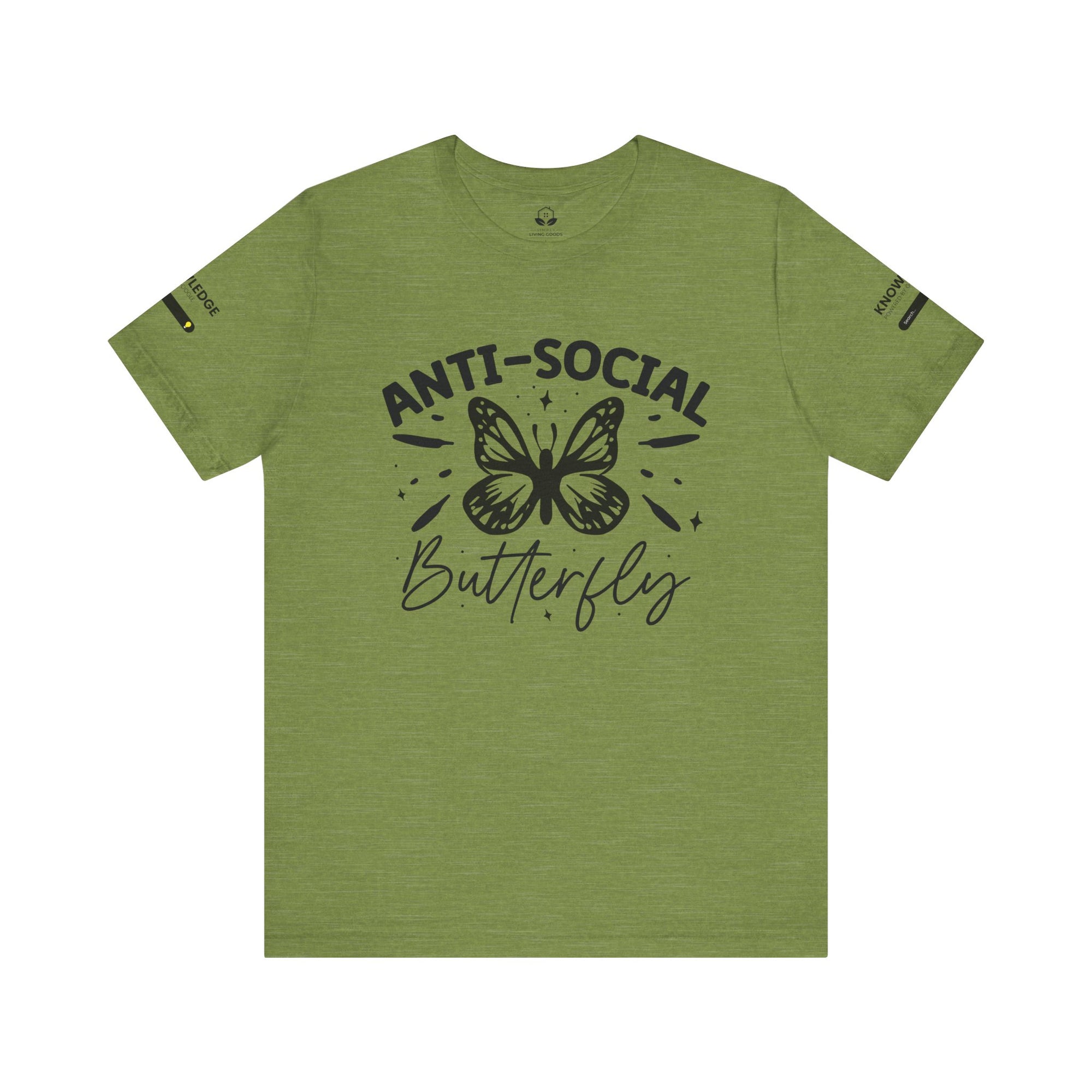 Unisex Jersey Tee with 'Anti-Social Butterfly' Quote - Perfect for Everyday Wear