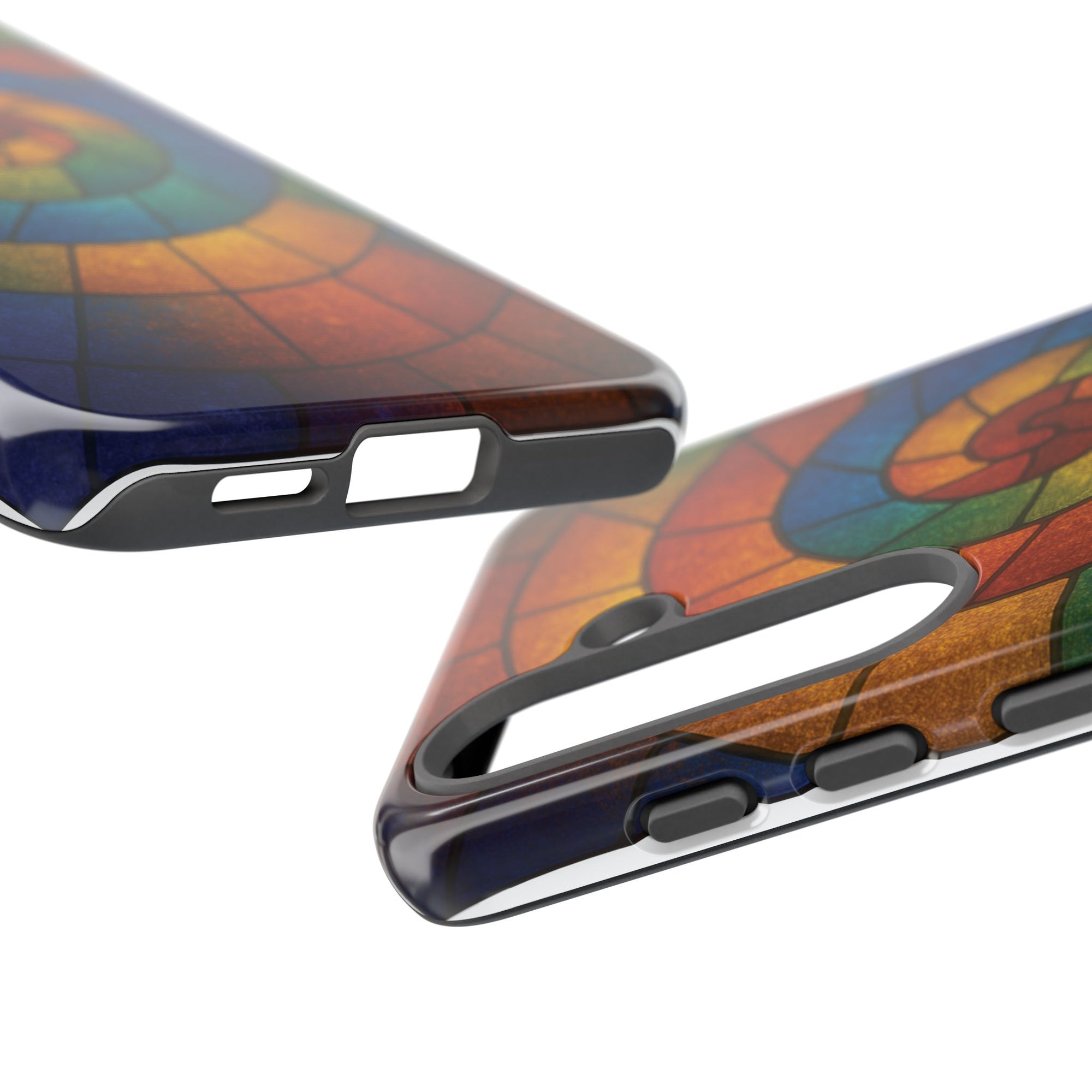 Stained Glass Spiral Colorful Phone Case, Vibrant Tough Phone Protector, Artistic Cell Phone Cover, Trendy Tech Accessories Samsung Galaxy S series and Apple iPhone series