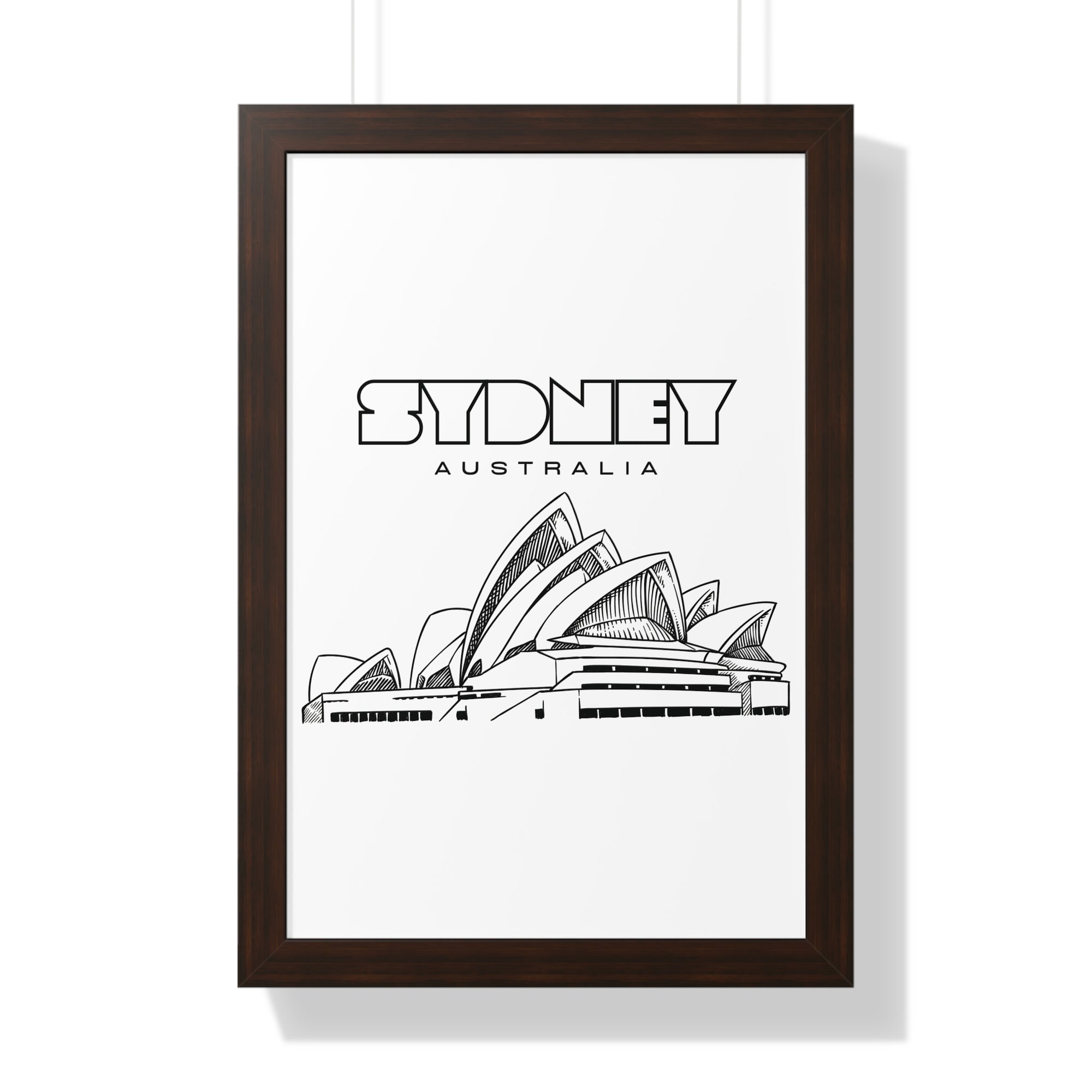 Aesthetic Sydney in White - Framed Vertical Poster