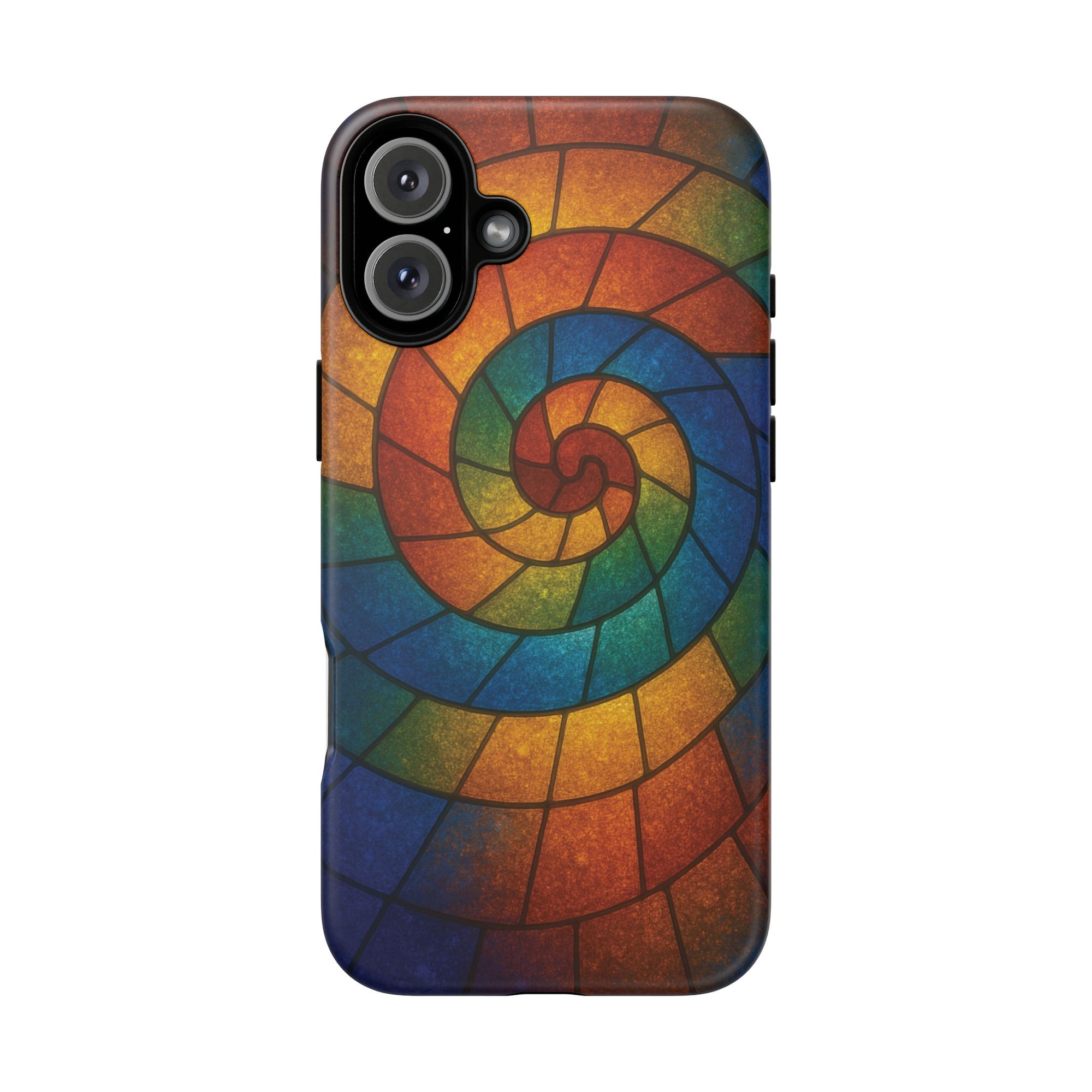 Stained Glass Spiral Colorful Phone Case, Vibrant Tough Phone Protector, Artistic Cell Phone Cover, Trendy Tech Accessories Samsung Galaxy S series and Apple iPhone series
