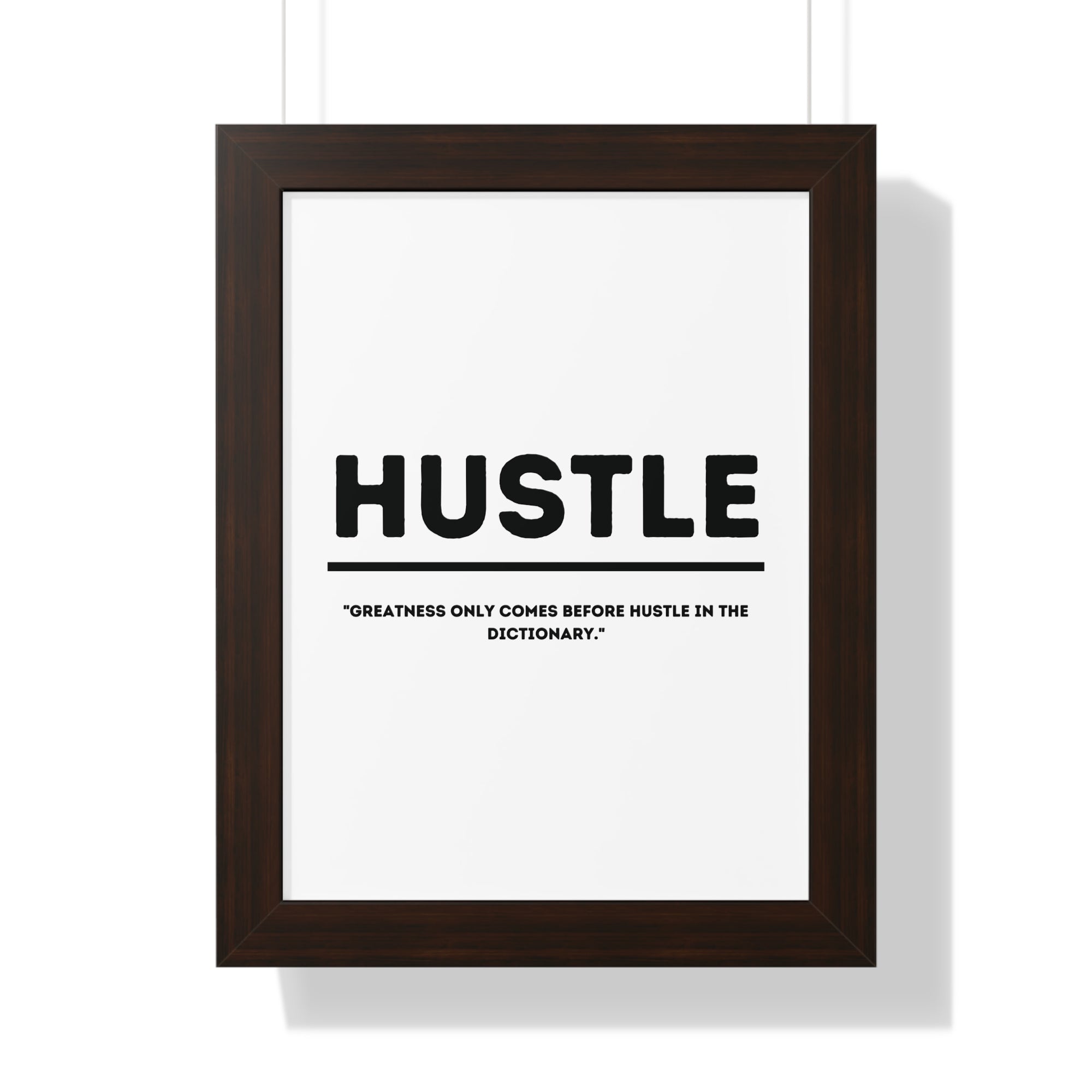 Minimalist in White (Hustle) - Framed Vertical Poster