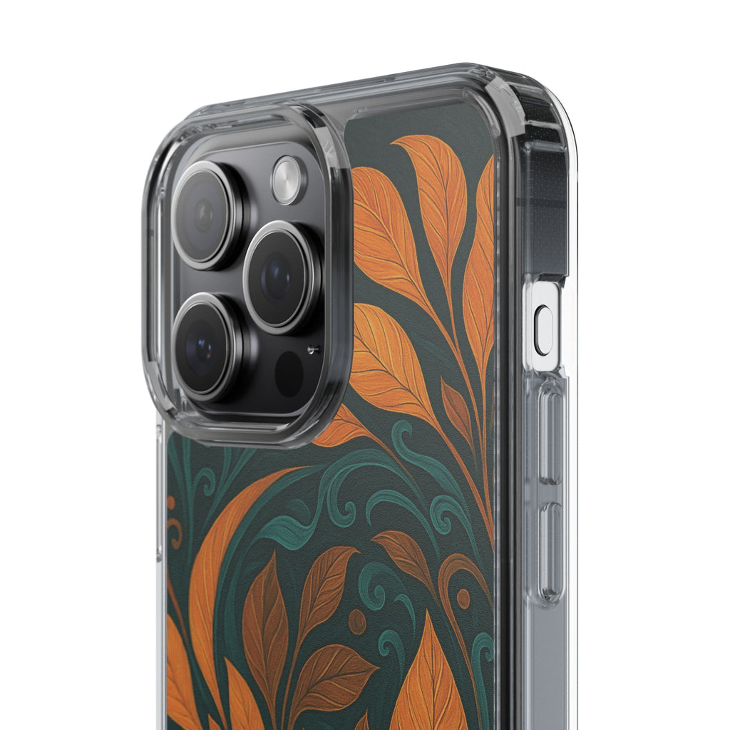 Bohemian Floral Clear Phone Case - Nature Lover's Gift, Botanical Design Phone Cover, Fall Aesthetic, Eco-Friendly Case, Custom Phone