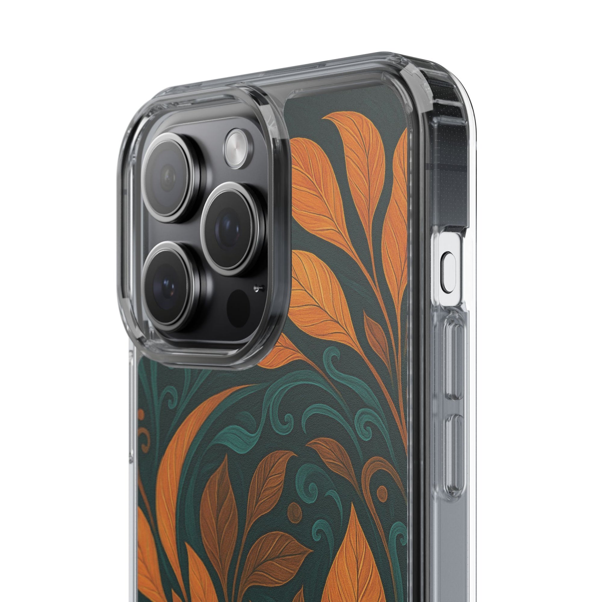 Bohemian Floral Clear Phone Case - Nature Lover's Gift, Botanical Design Phone Cover, Fall Aesthetic, Eco-Friendly Case, Custom Phone