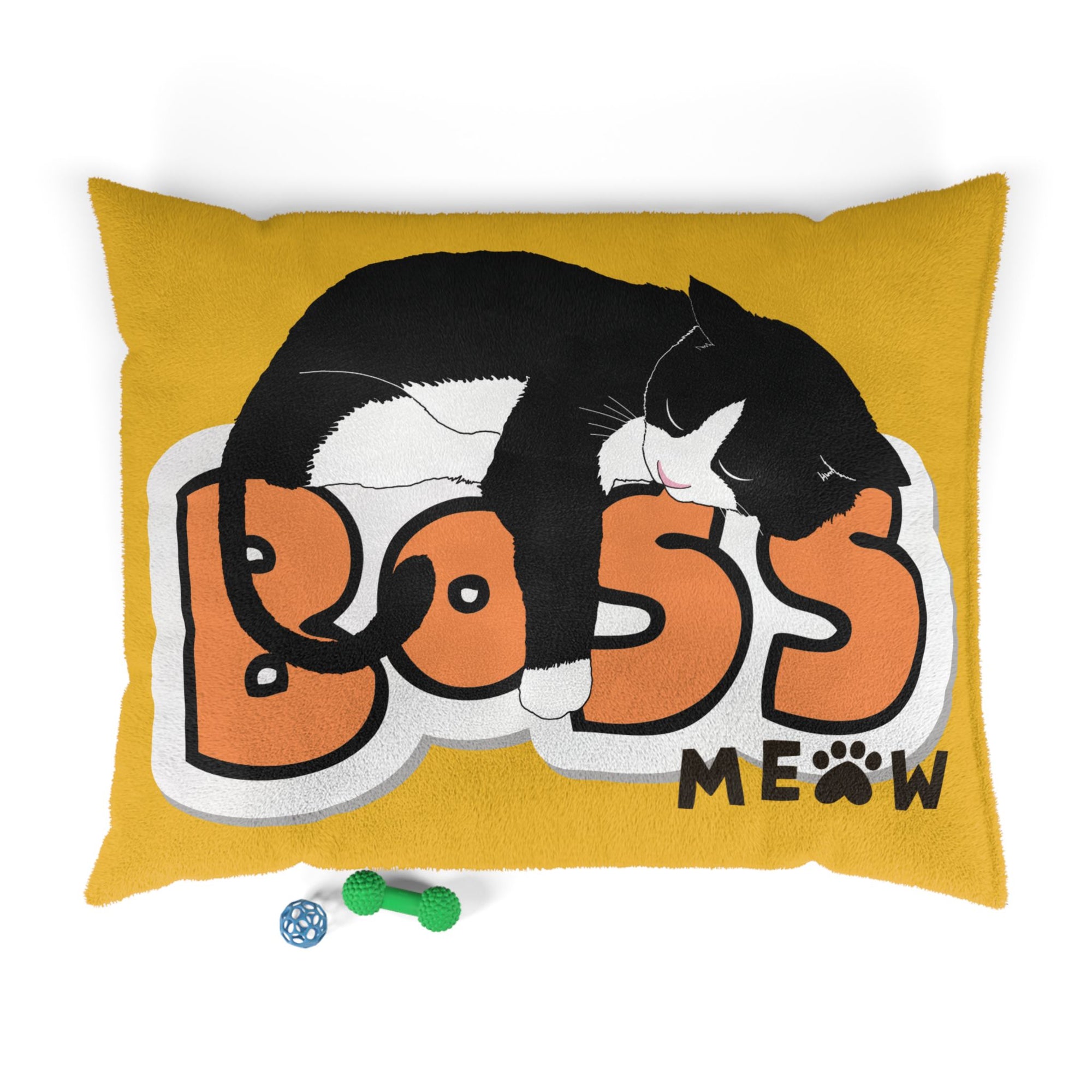 Boss Meow Pet Bed (Yellow) - Fun and Cozy Space for Your Furry Leader