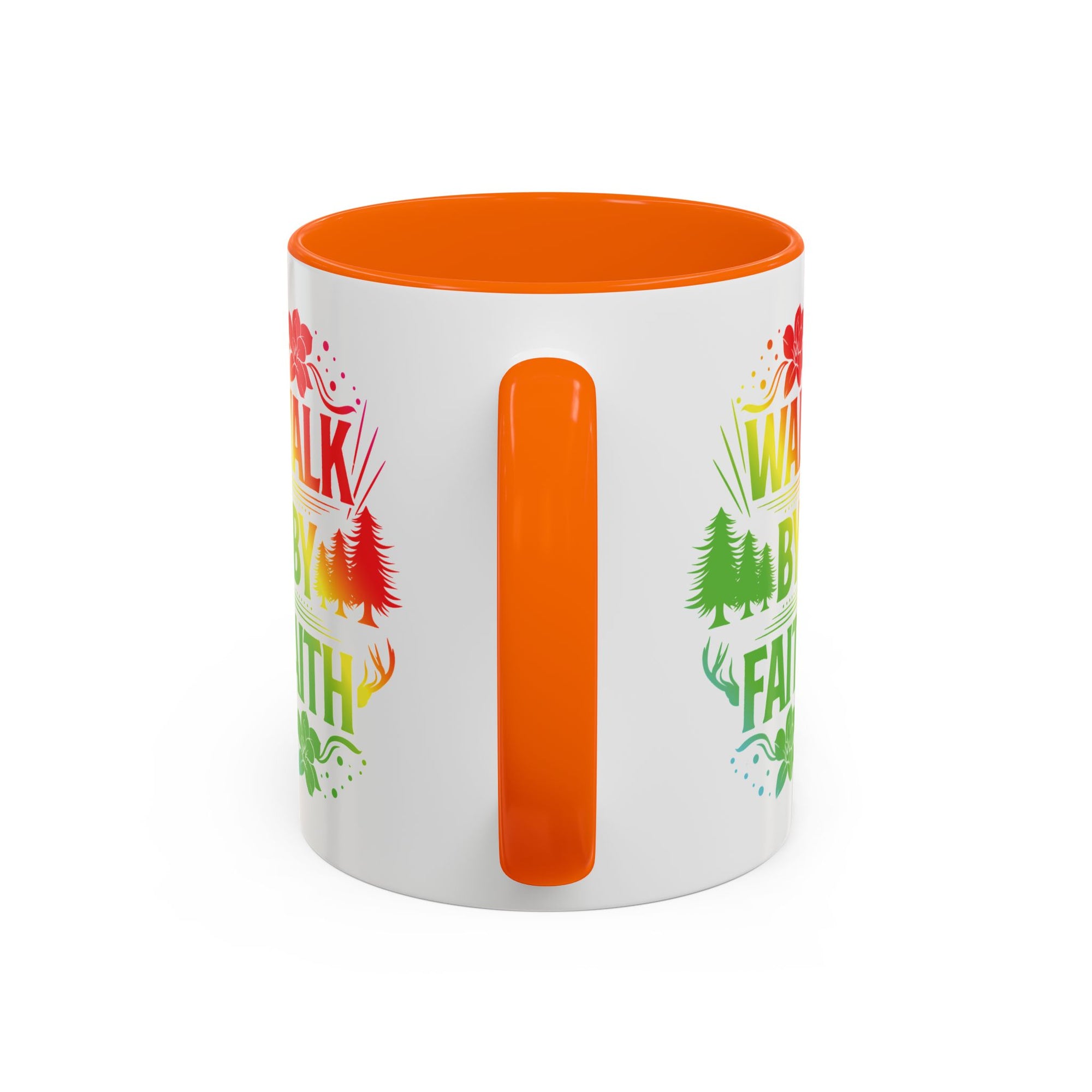 Walk by Faith Accent Coffee Mug - Inspirational Design